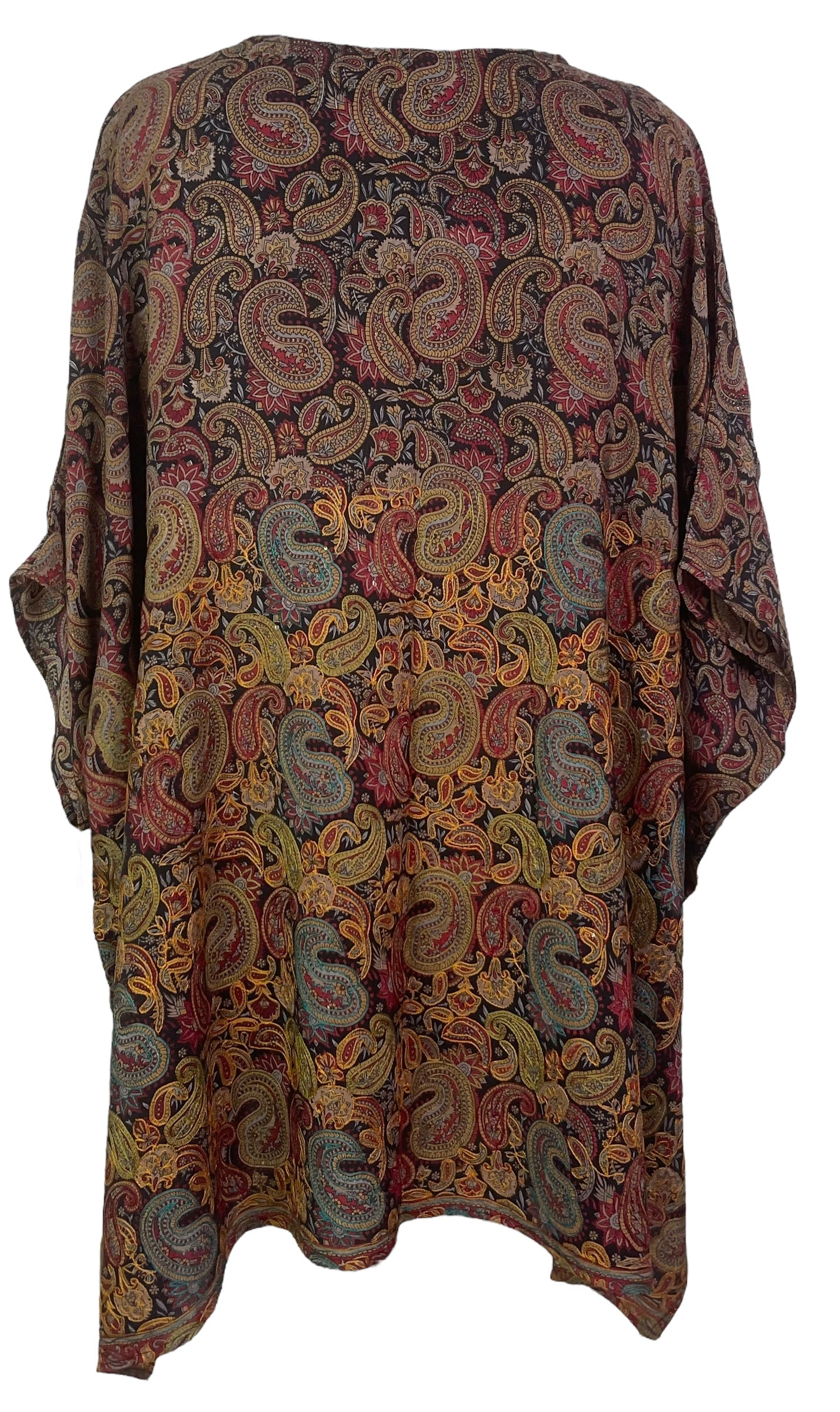 PRC8014 Avatar Pure Silk Short Kaftan Tunic with Slits