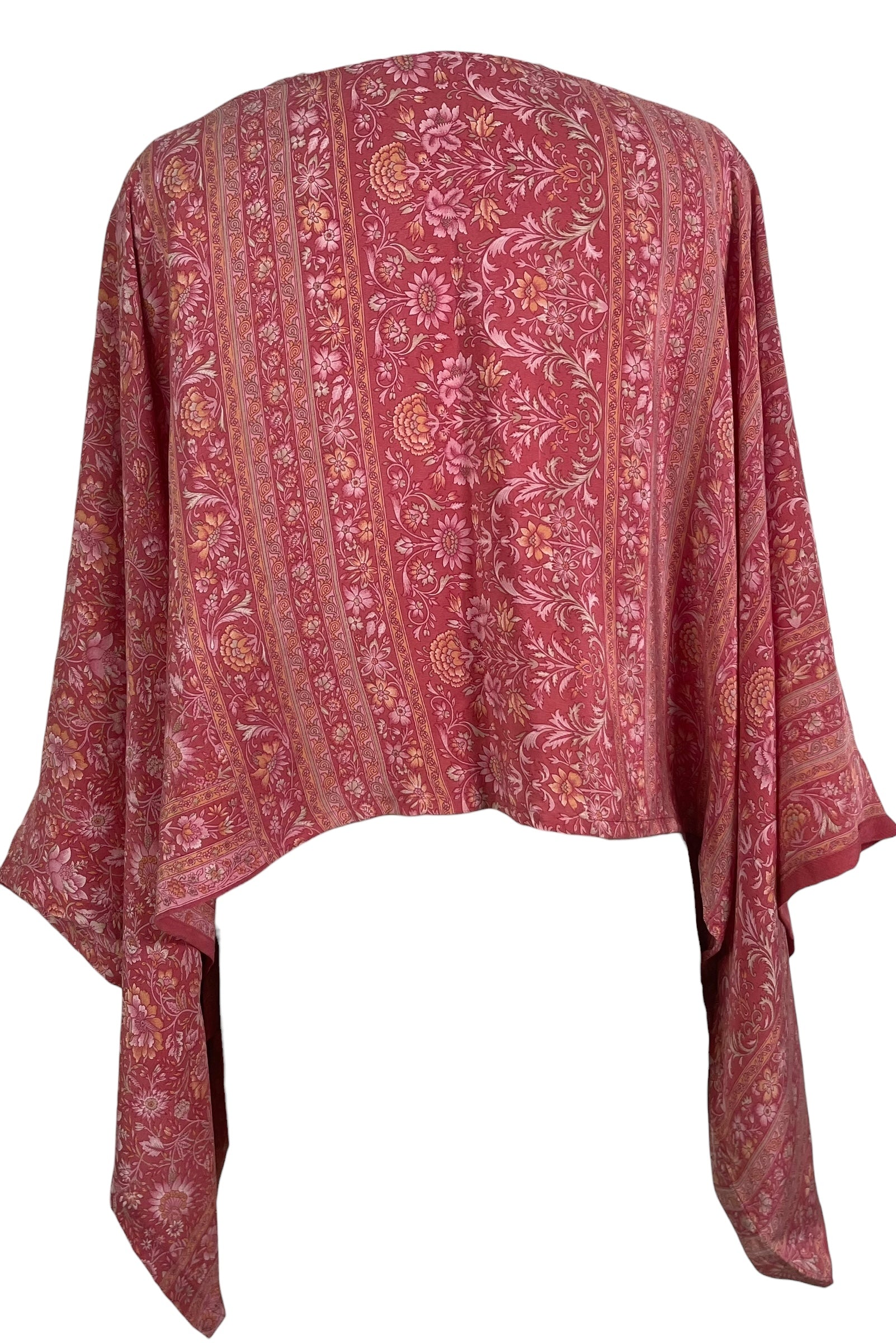 PREVIEW PRC8754 Avatar Pure Silk Kimono-Sleeved Top by MARCH2026 – Handmade ethical Kimono Top from sariKNOTsari using upcycled silk. Designed in Canada for travel and slow fashion, loved from Toronto to LA to Sydney. Featuring Zsiska, Bryn Walker and Artisan Leather coats by Rejean Pepin, Pepin designs