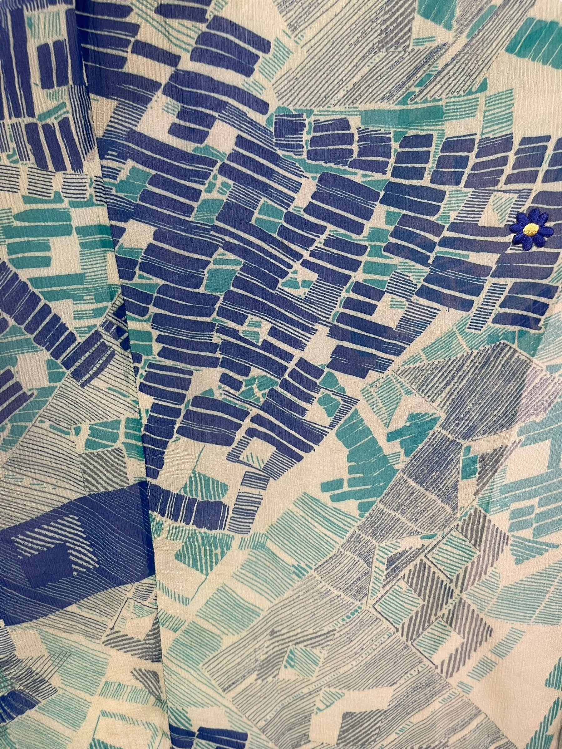 PRG7102 Sheer Avatar Pure Silk Waterfall Top