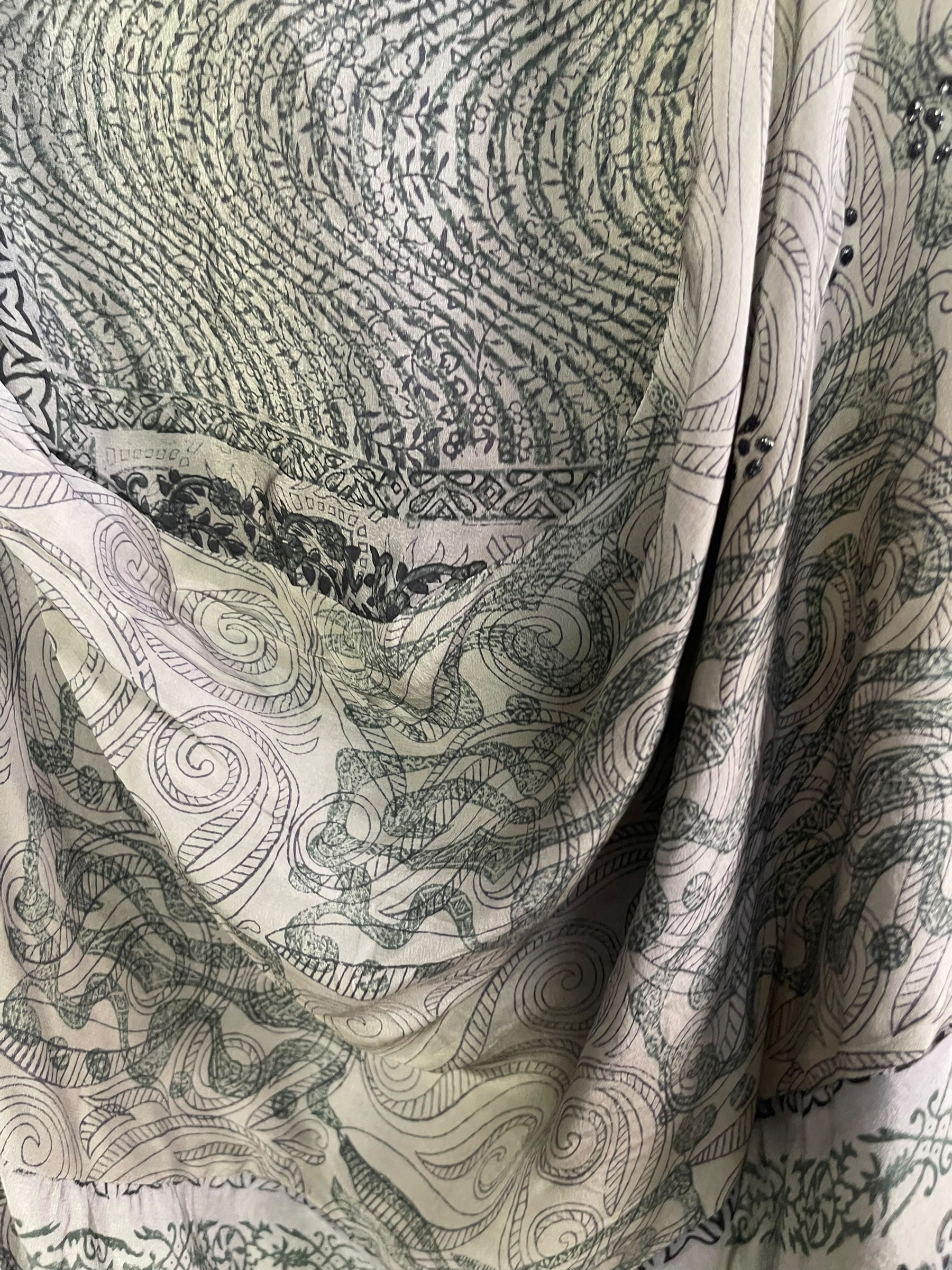 PRC7165 Avatar Pure Silk Sculptural Long Tunic Dress