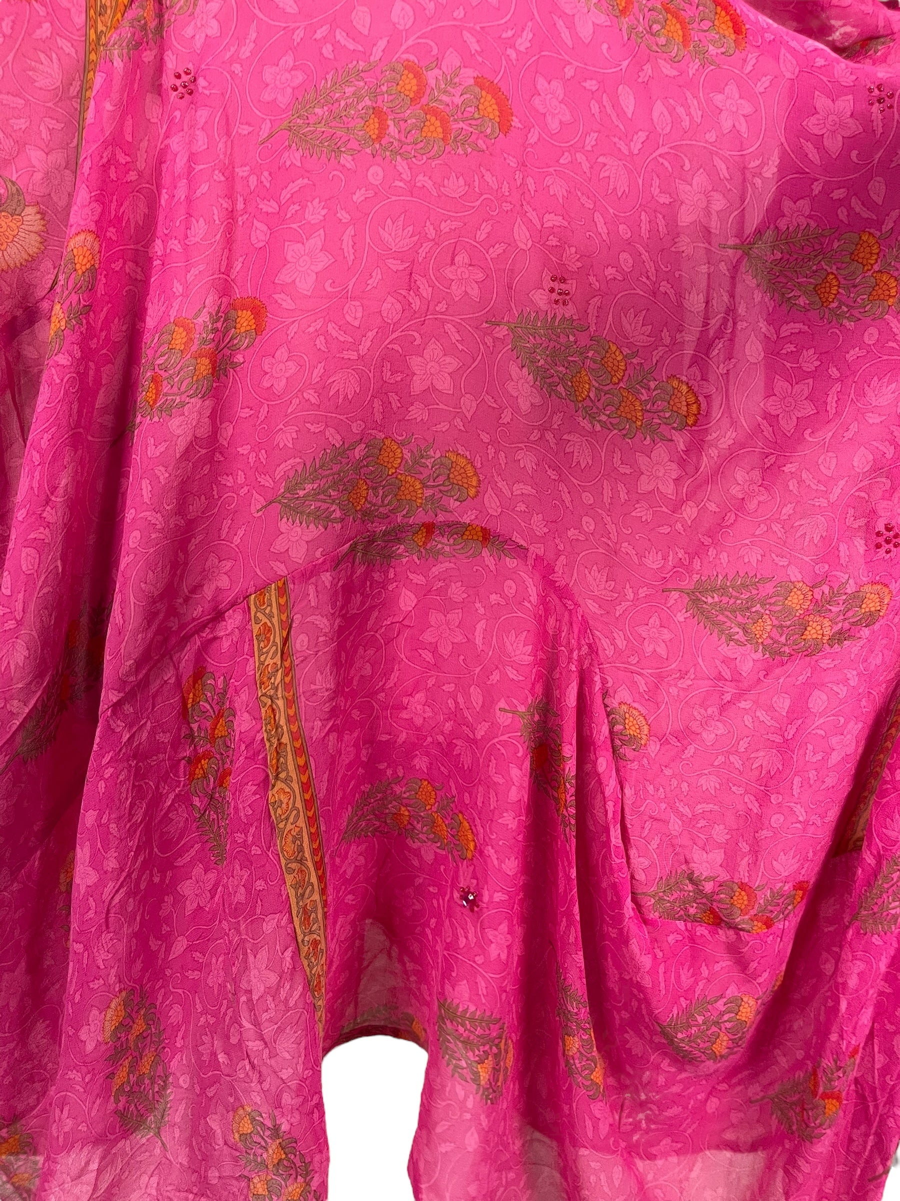 PRG7903 Sheer Avatar Pure Silk Sculptural Long Tunic Dress