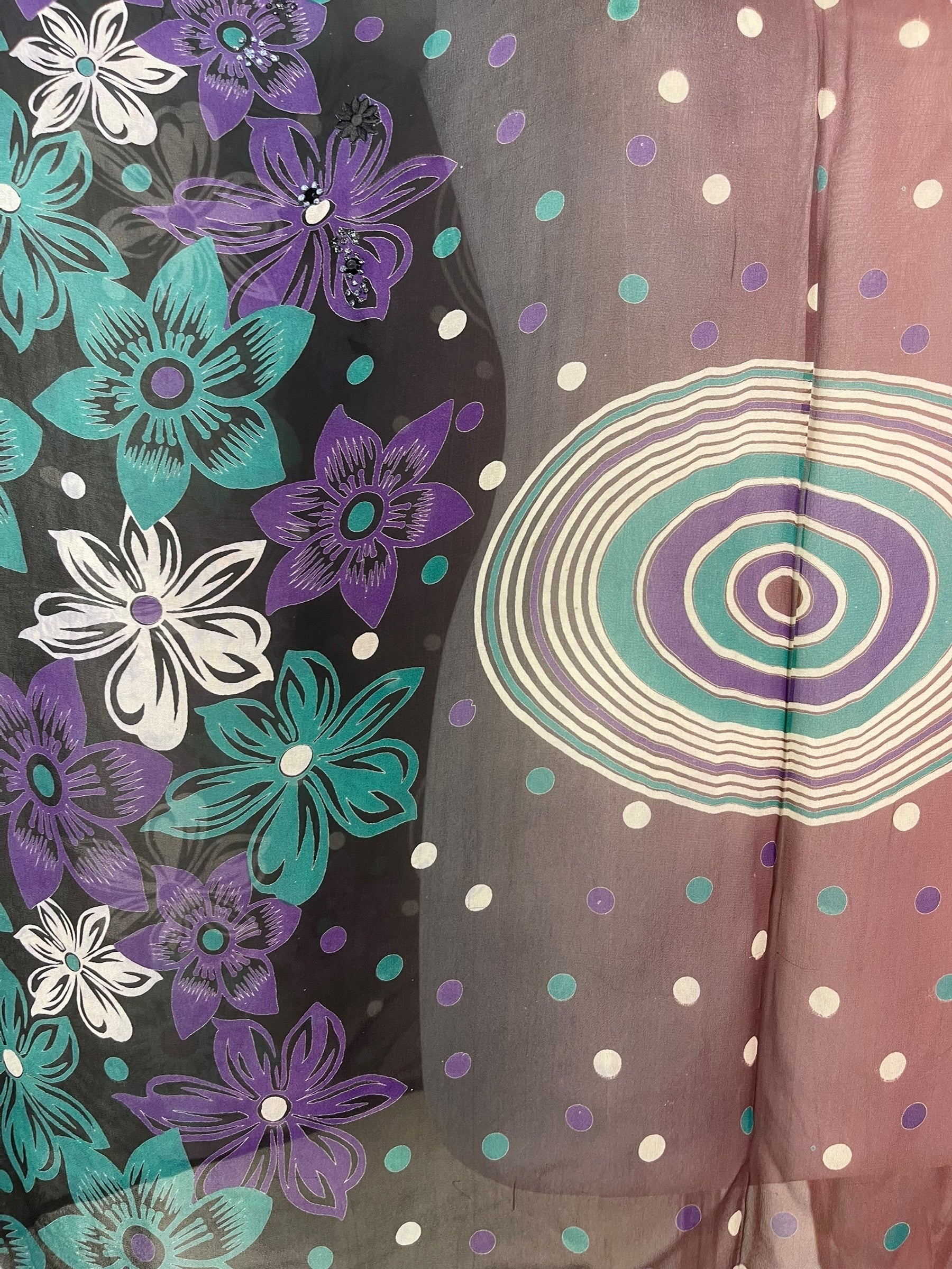 PRG7358 Sheer Wabi Sabi Pure Silk Short Kaftan Tunic Without Slits