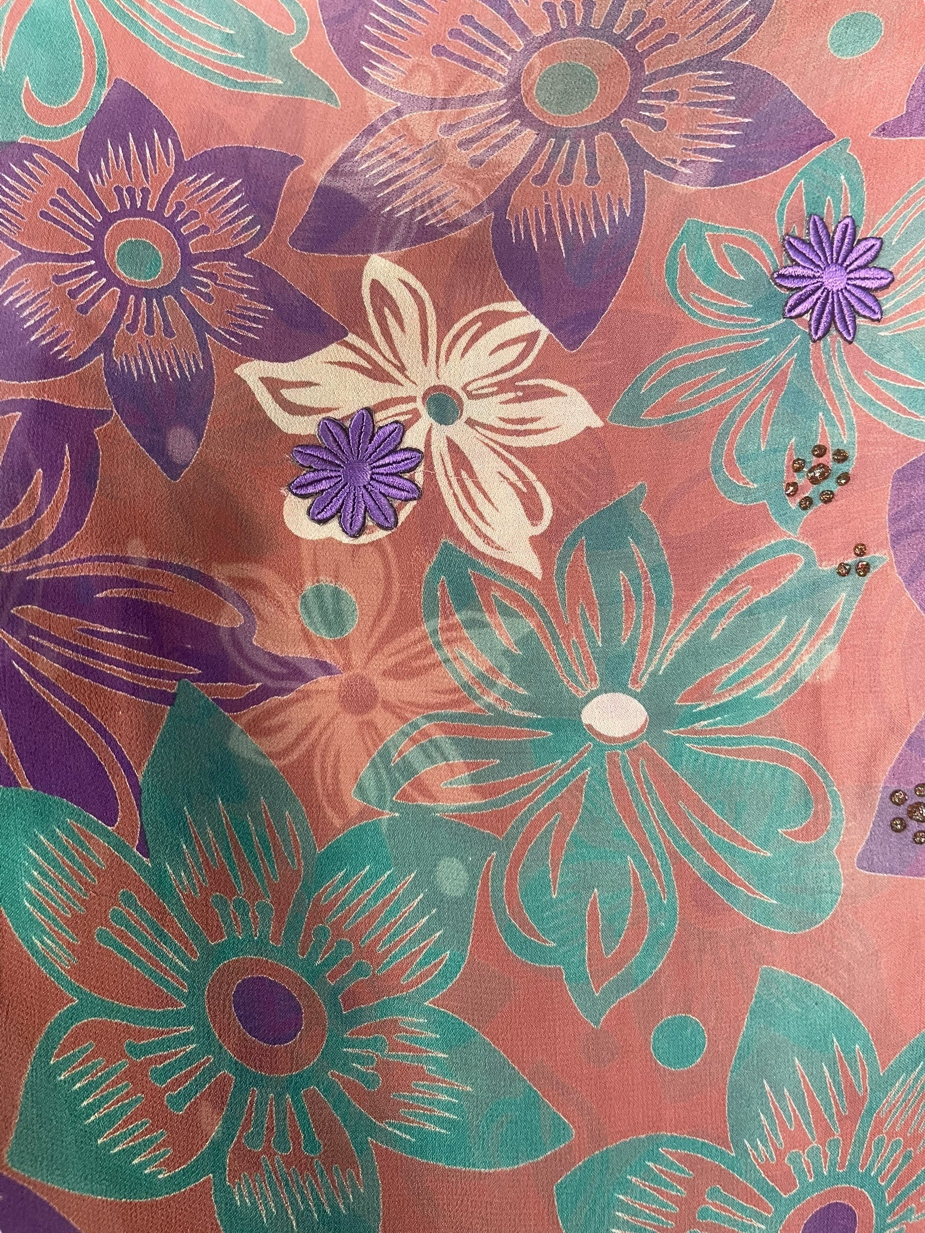 PRG7358 Sheer Wabi Sabi Pure Silk Short Kaftan Tunic Without Slits