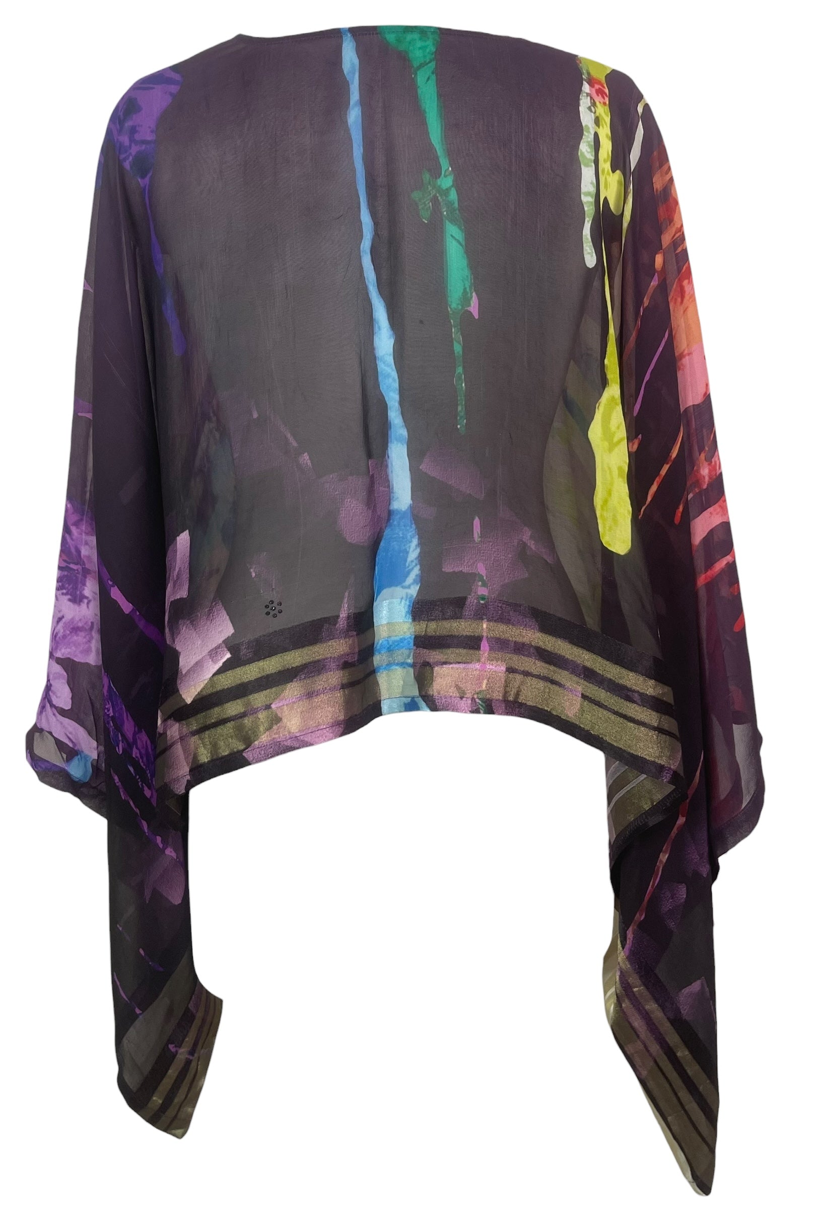 PREVIEW PRG8623 Sheer Wabi Sabi Pure Silk Kimono-Sleeved Top