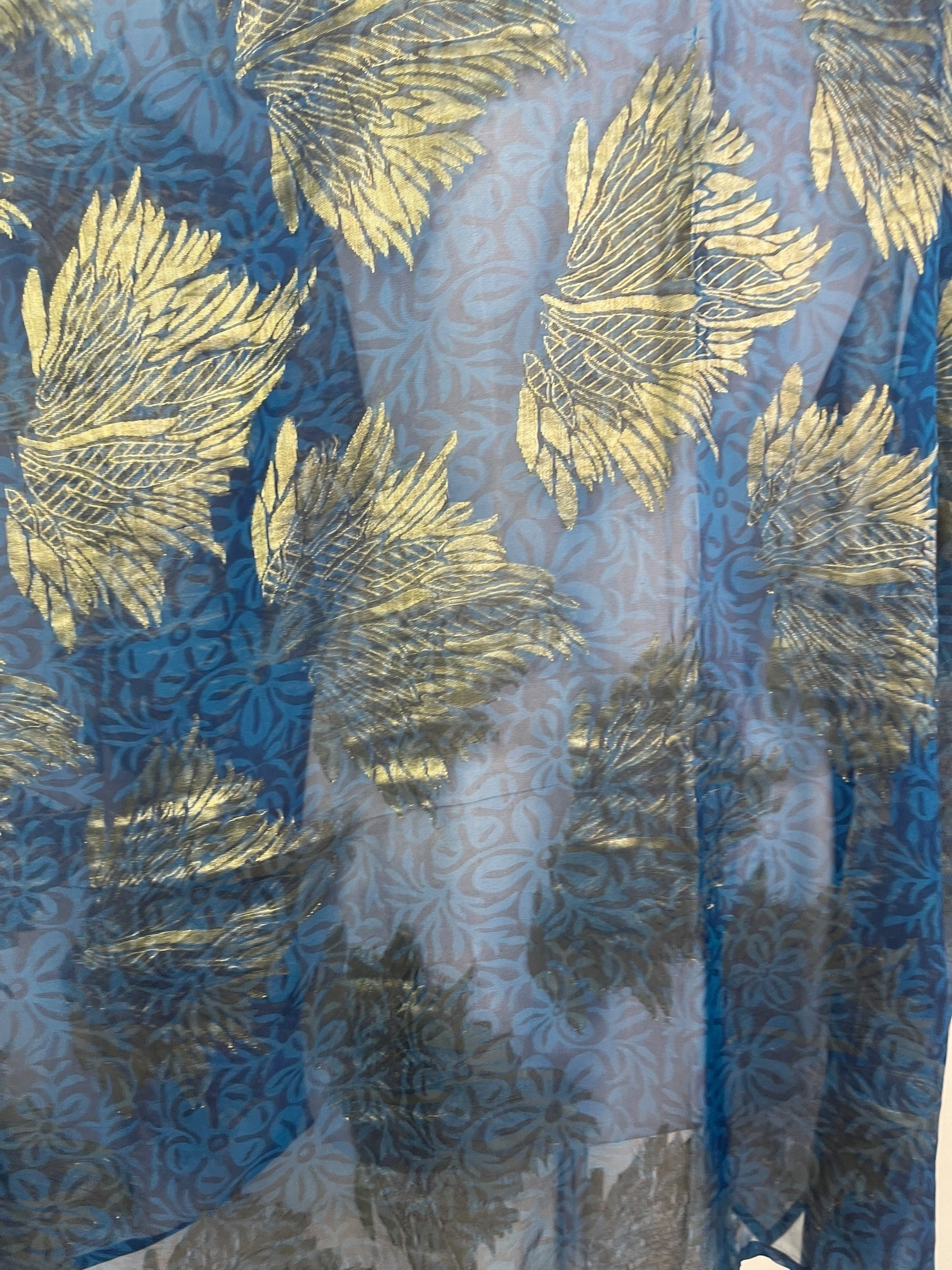 PRG8429 Sheer Avatar Pure Silk Short Kaftan Tunic with Slits