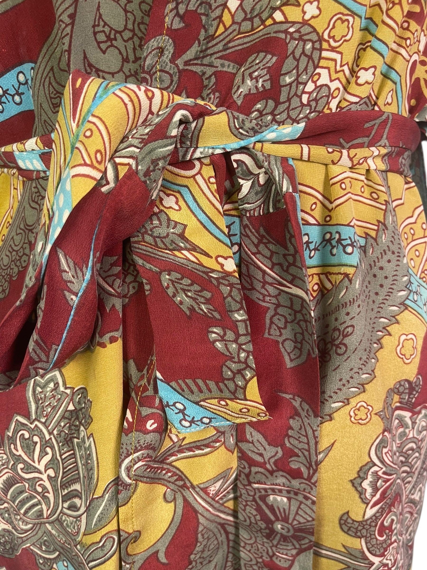 PRC8490 Wabi Sabi Pure Silk Kimono-Sleeved Jacket with Belt