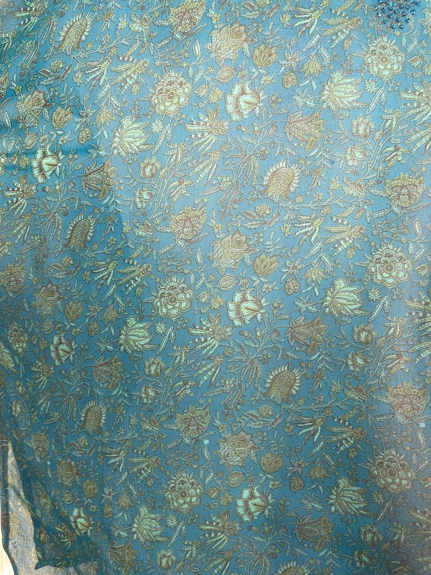 PRG8102 Sheer Avatar Pure Silk Side Slit Top