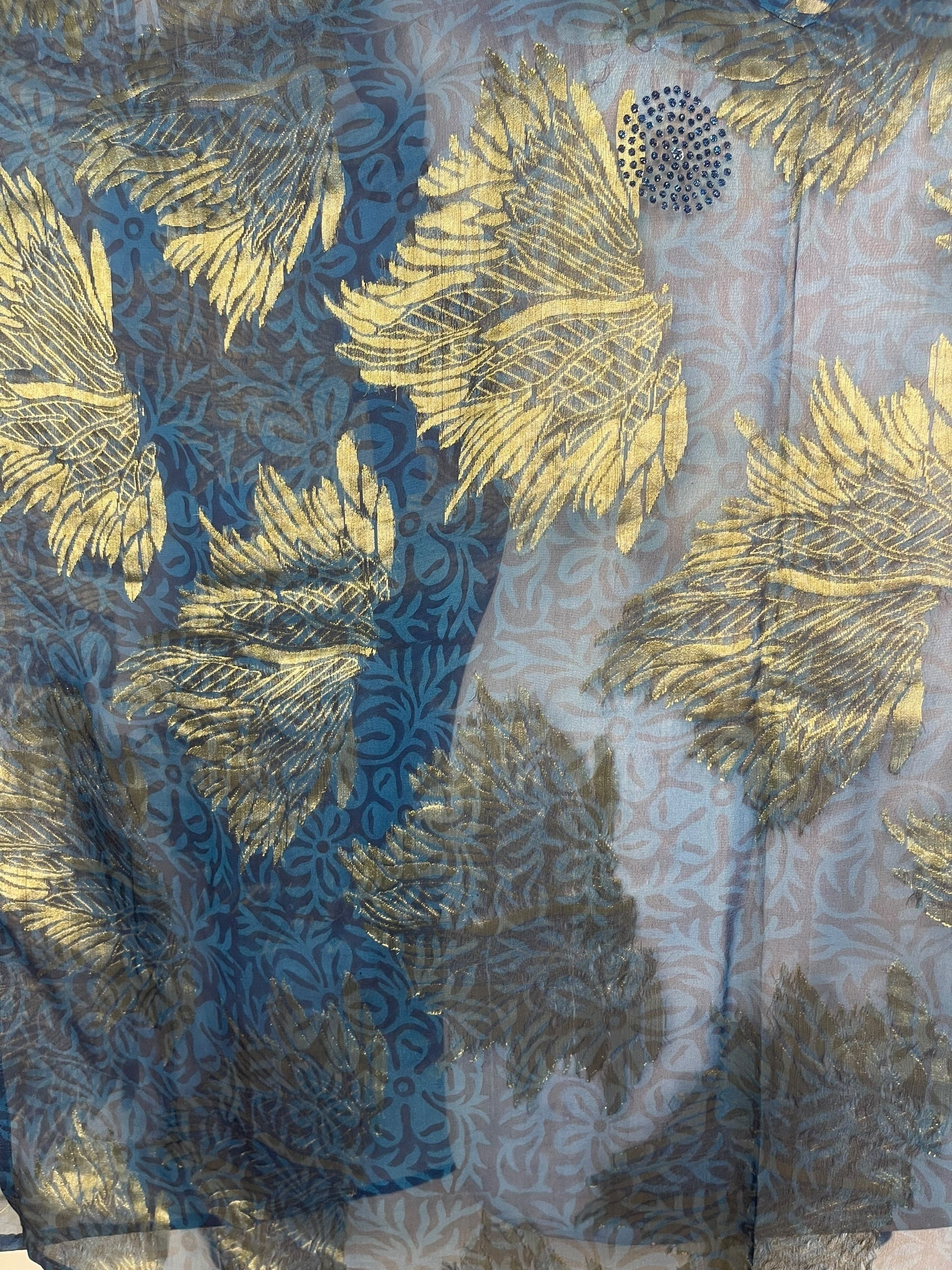 PRG8429 Sheer Avatar Pure Silk Short Kaftan Tunic with Slits