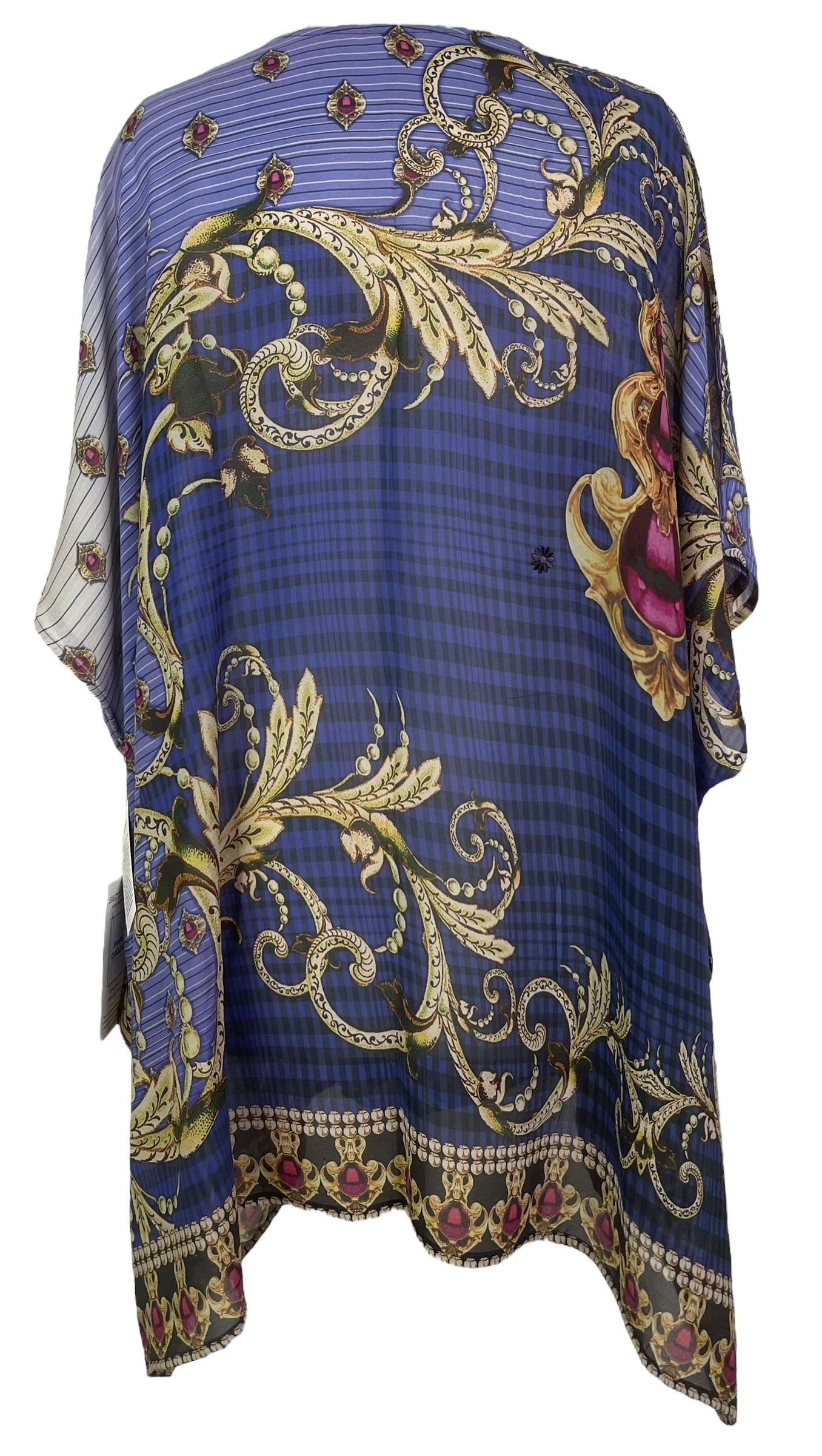PRG8041 Sheer Wabi Sabi Pure Silk Short Kaftan Tunic with Slits