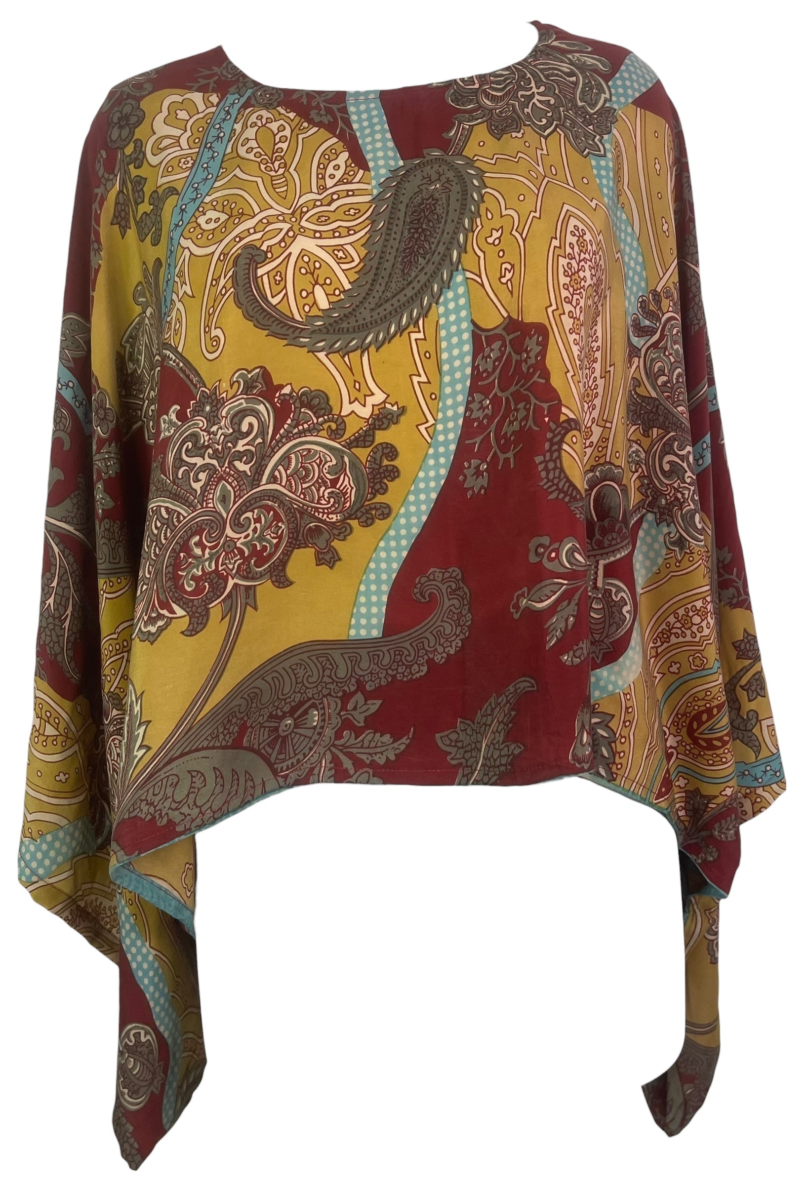 PREVIEW PRC8490 Wabi Sabi Pure Silk Kimono-Sleeved Top