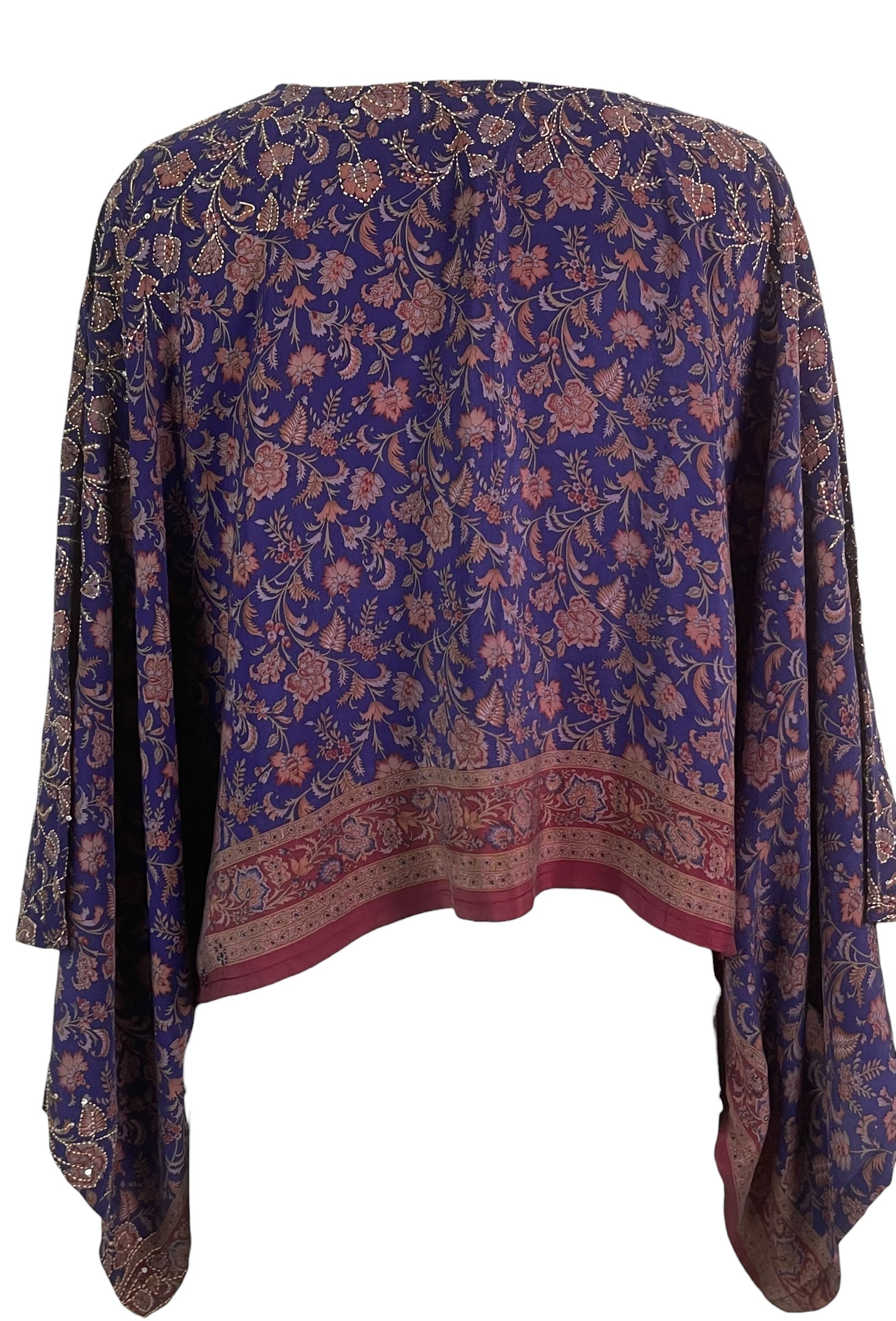 PREVIEW PRC8731  Avatar Pure Silk Kimono-Sleeved Top by MARCH2026 – Handmade ethical Kimono Top from sariKNOTsari using upcycled silk. Designed in Canada for travel and slow fashion, loved from Toronto to LA to Sydney. Featuring Zsiska, Bryn Walker and Artisan Leather coats by Rejean Pepin, Pepin designs