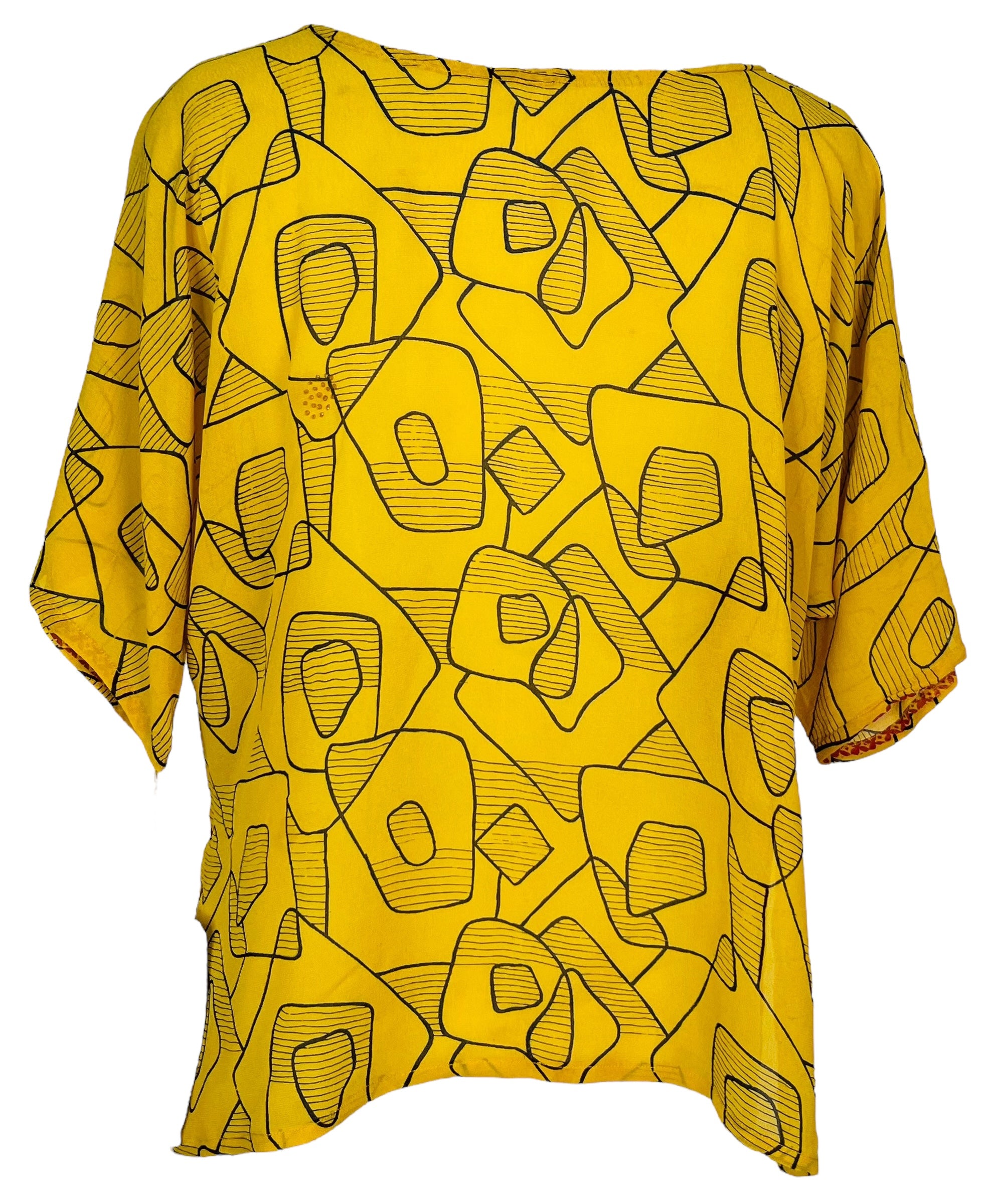 PRG6410 Sheer Avatar Pure Silk Side Slit Top