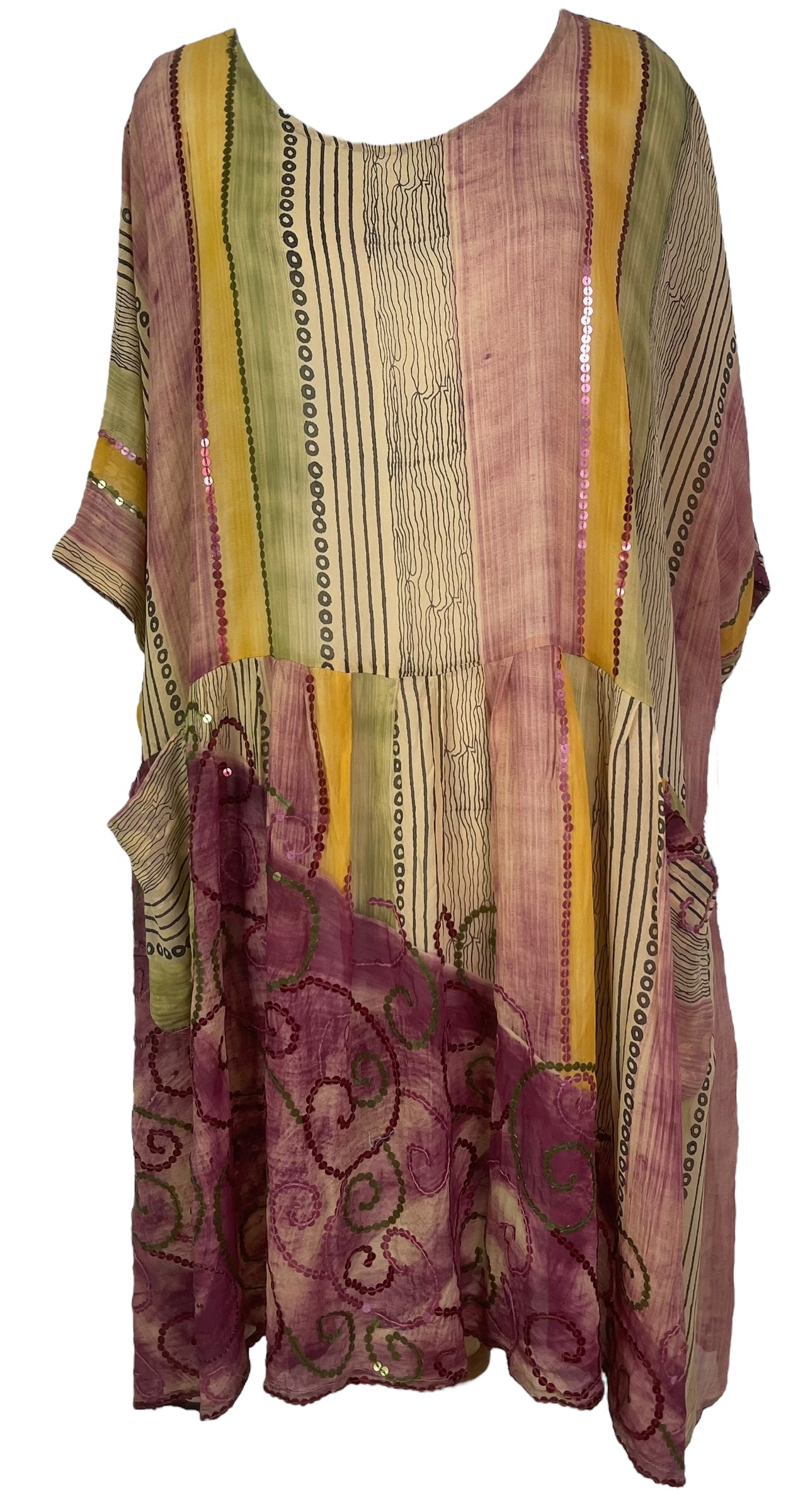 PRG7739 Sheer Avatar Pure Silk Boxy Babydoll Dress