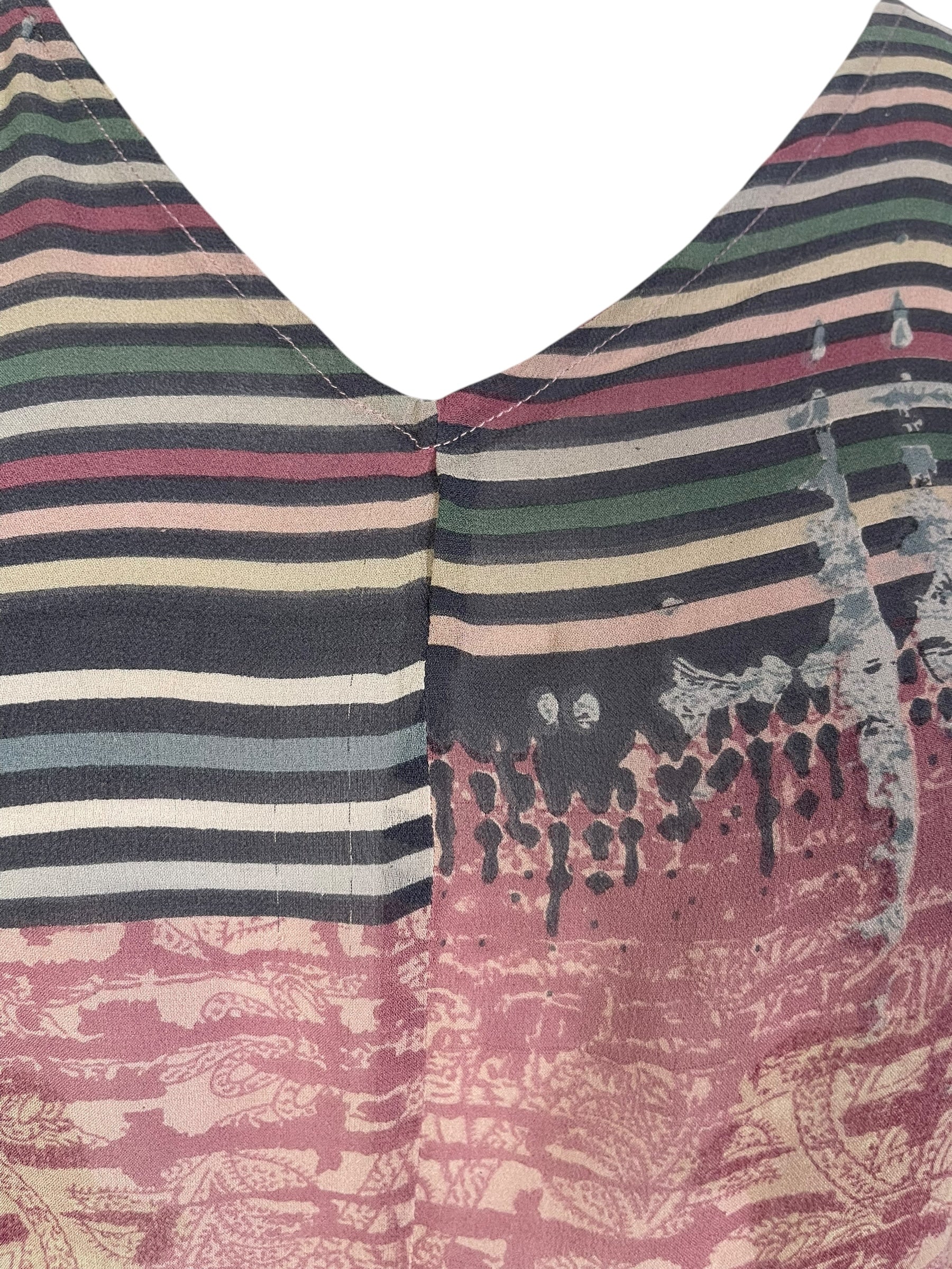 PRG6846 Sheer Avatar Pure Silk Waterfall Top