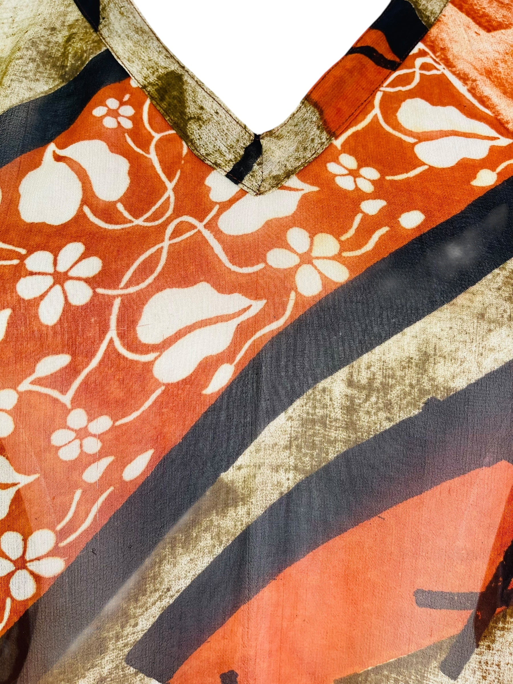 PRG7483 Sheer Avatar Pure Silk Midi Length Kaftan