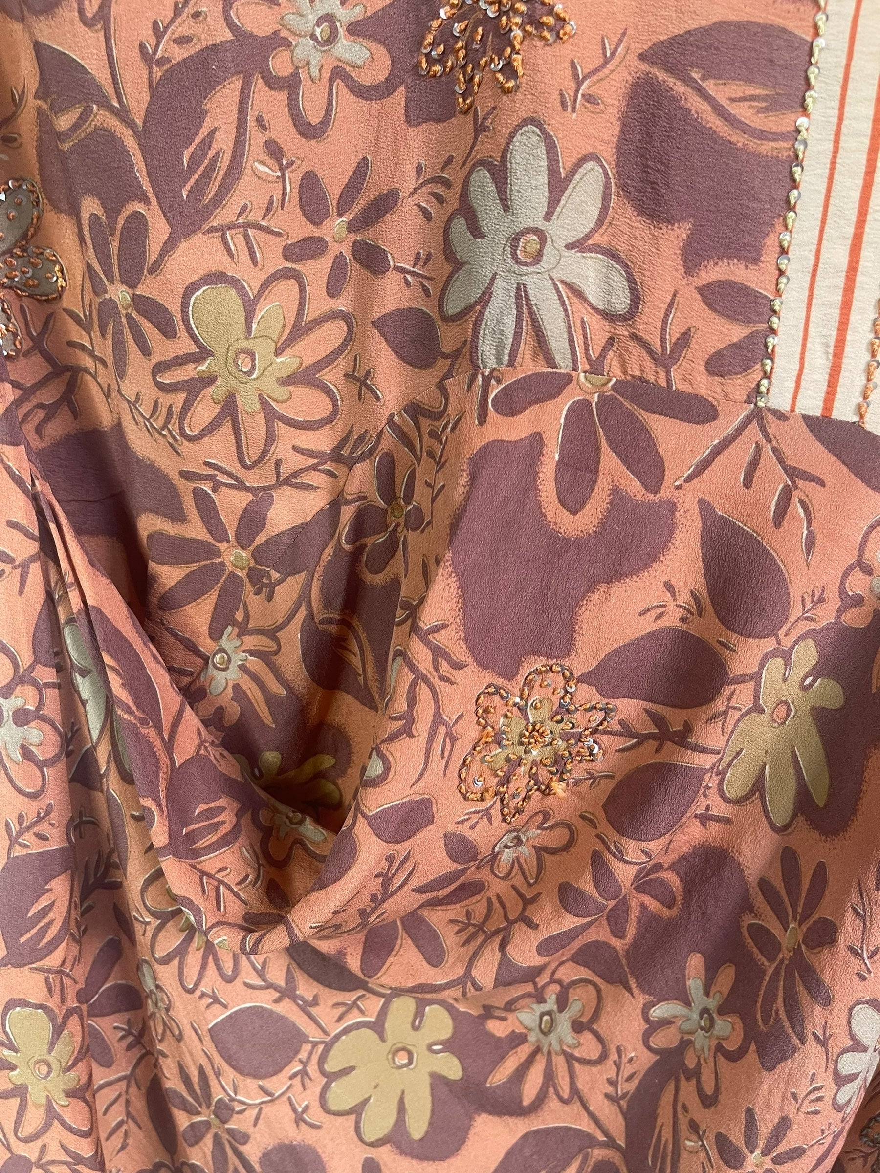 PRC7946 Avatar Pure Silk Self Pocket Tunic Dress