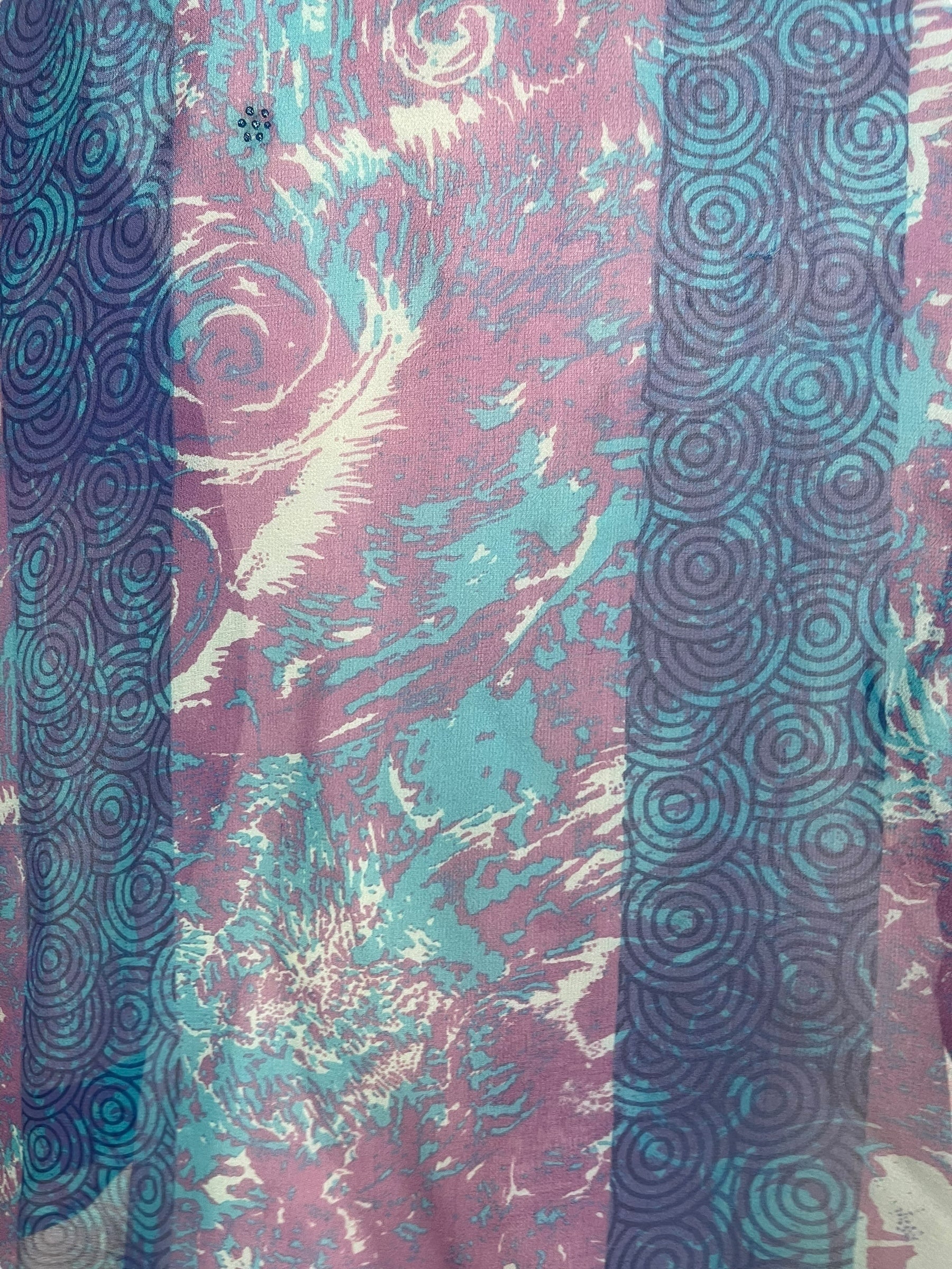 PRG8123 Sheer Avatar Pure Silk Side Slit Top