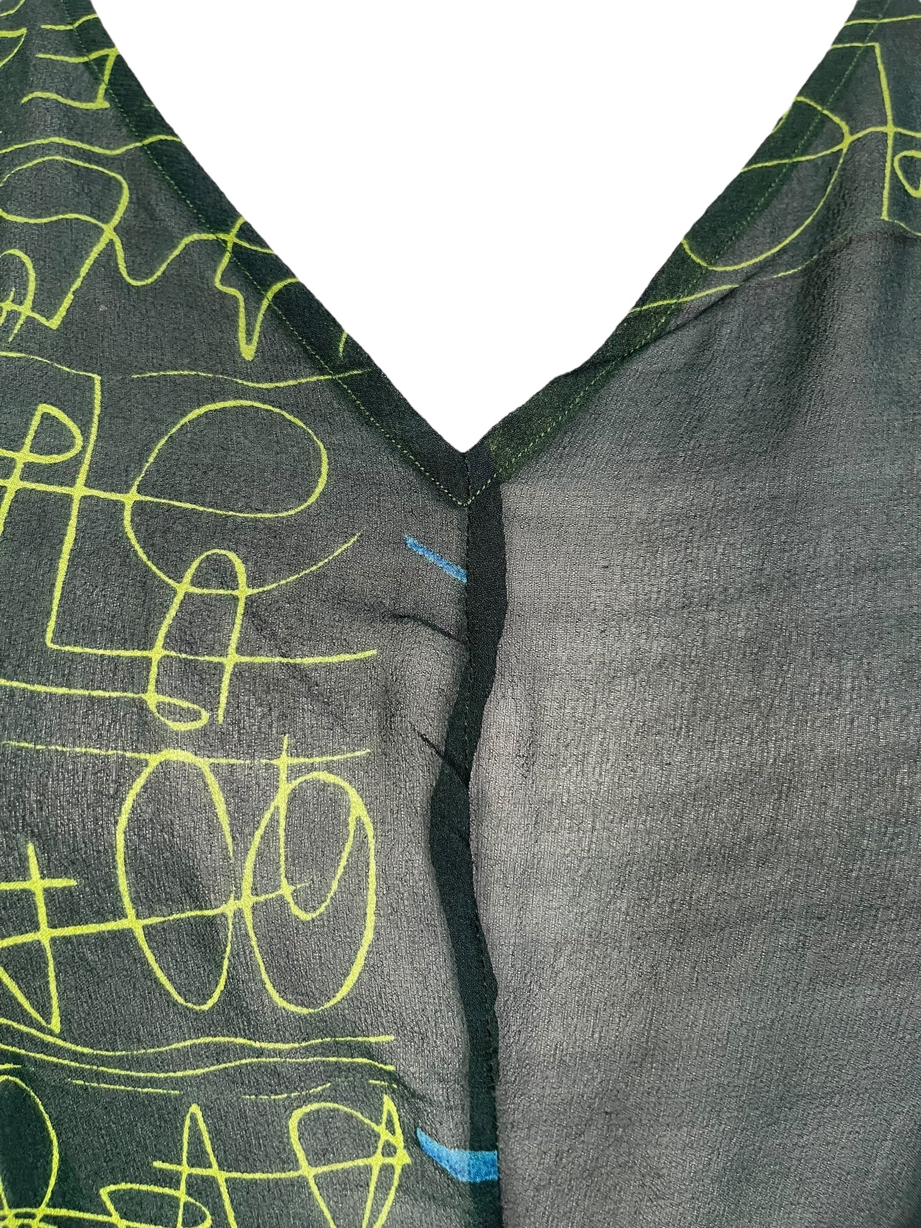 PRG7098 Sheer Sheer Avatar Pure Silk Waterfall Top