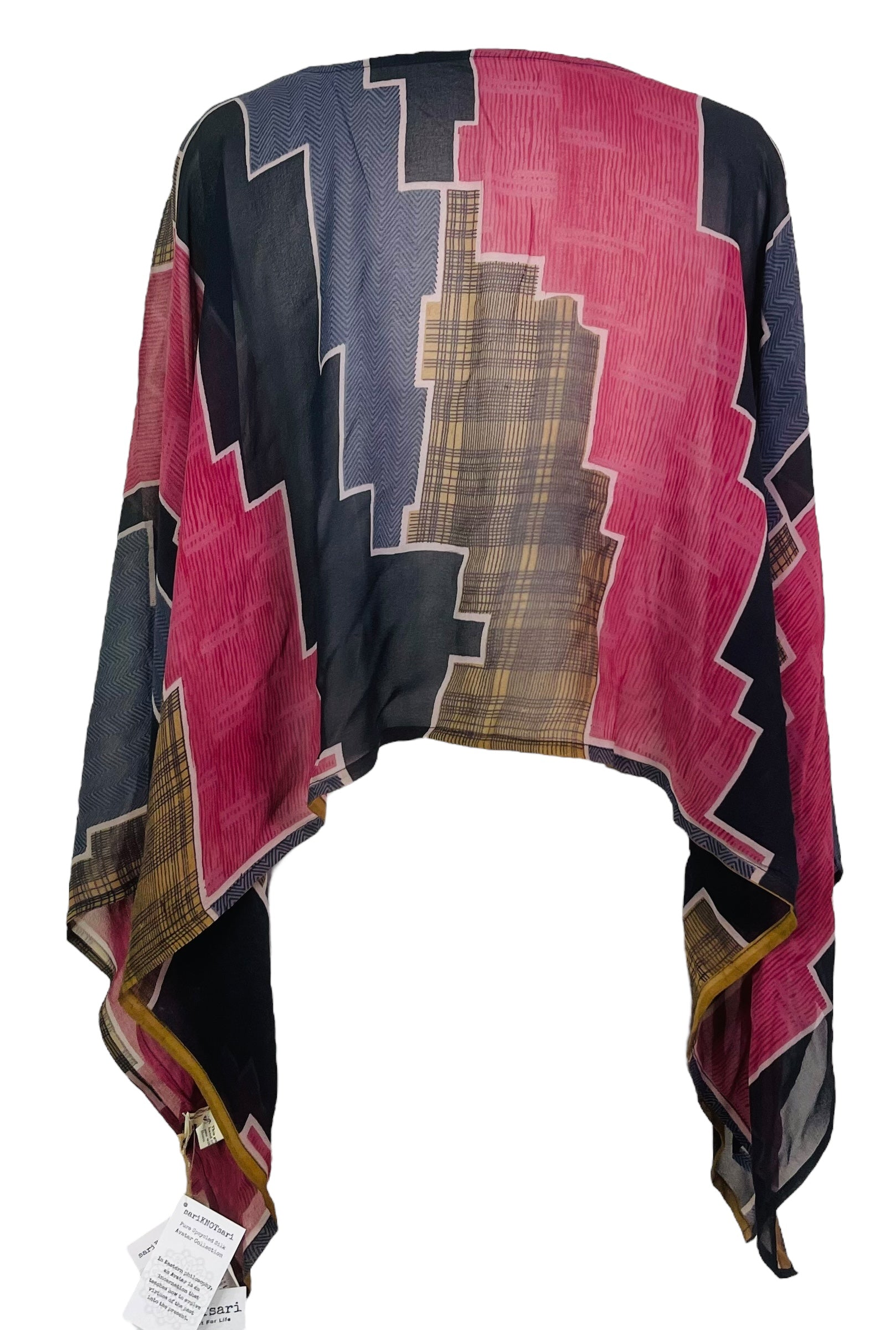 PRG7862 Sheer Avatar Pure Silk Capelet Poncho