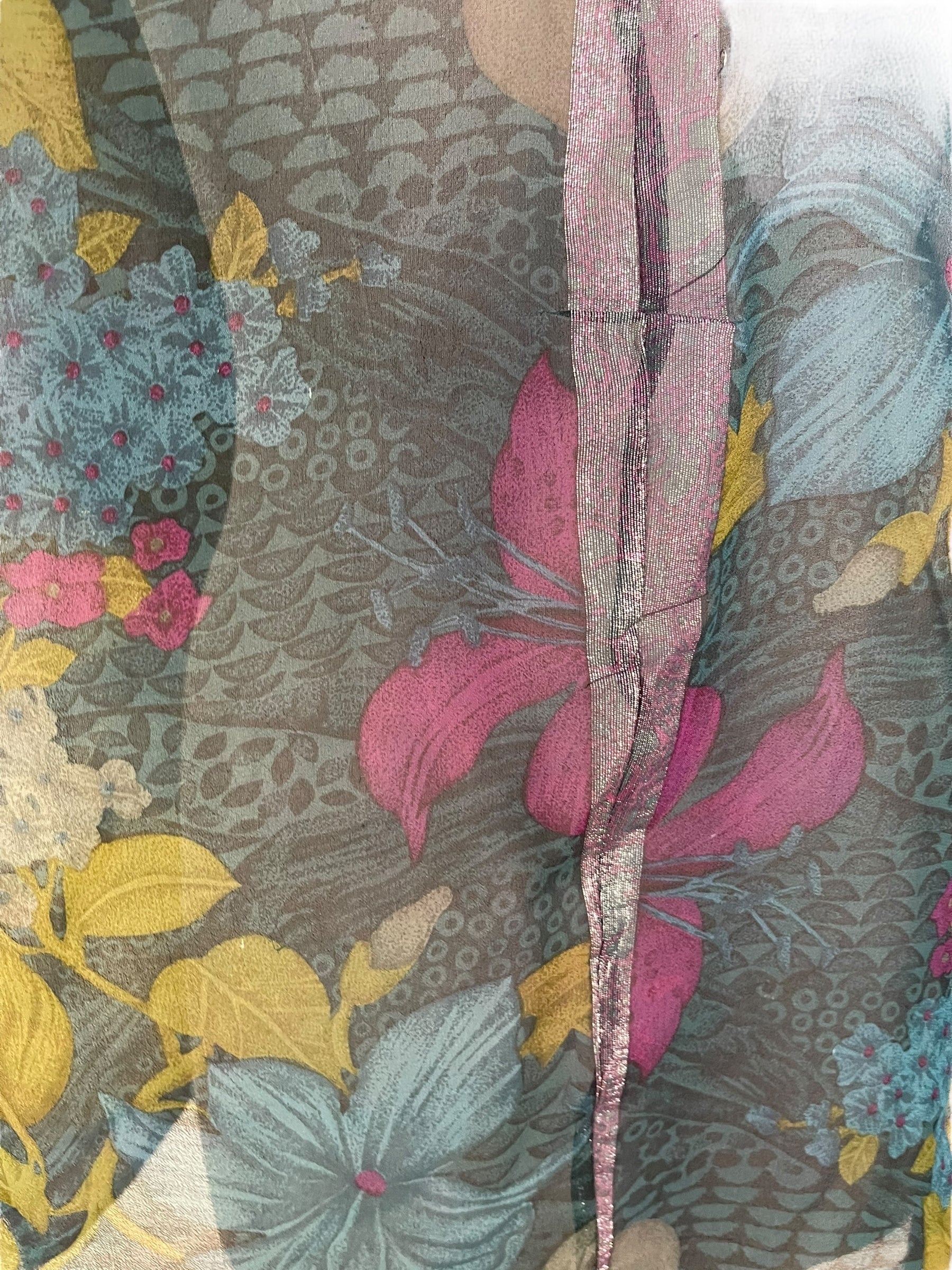 PRG7109 Sheer Avatar Pure Silk Waterfall Top