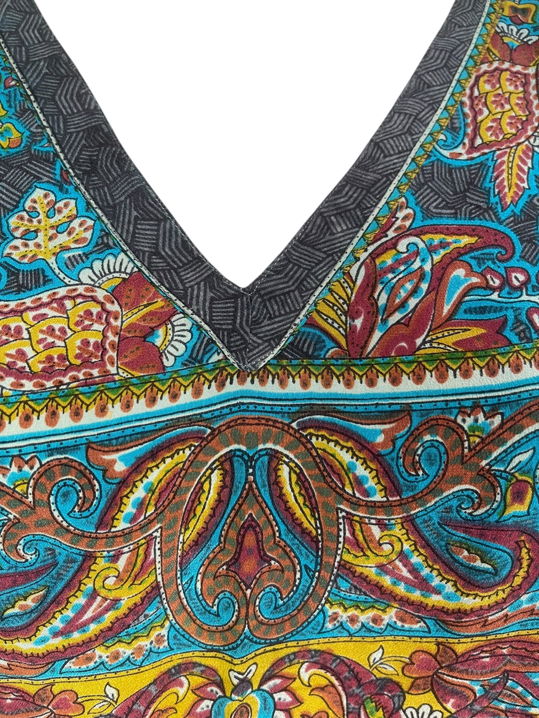 PRC8217 Avatar Pure Silk Short Kaftan Tunic with Slits