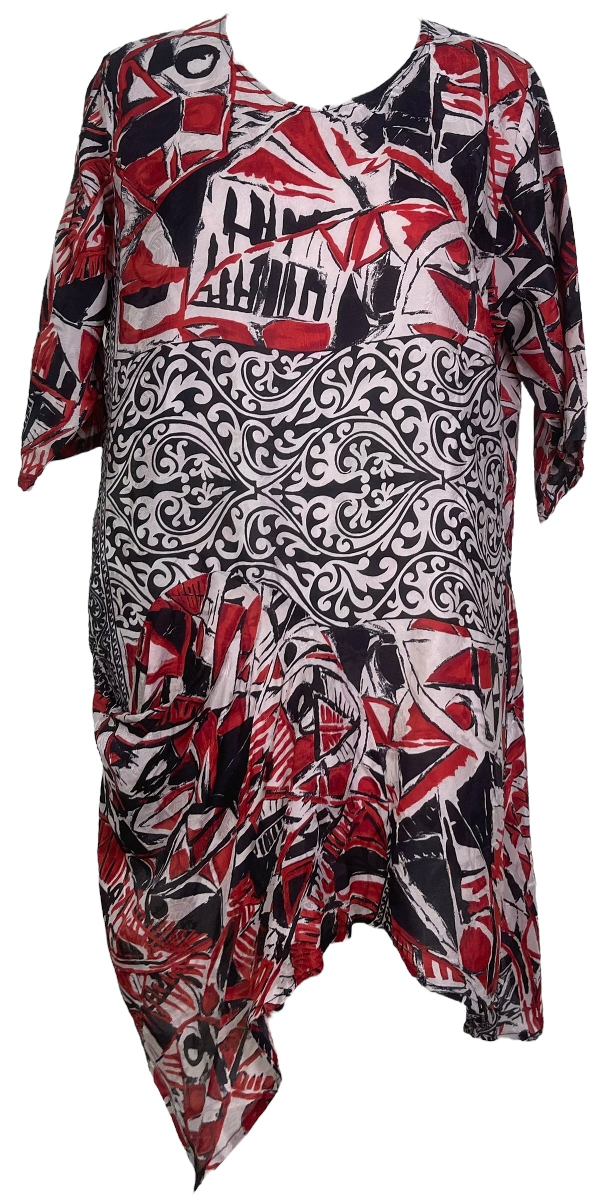 PRC7804 Avatar Pure Silk Self Pocket Tunic Dress