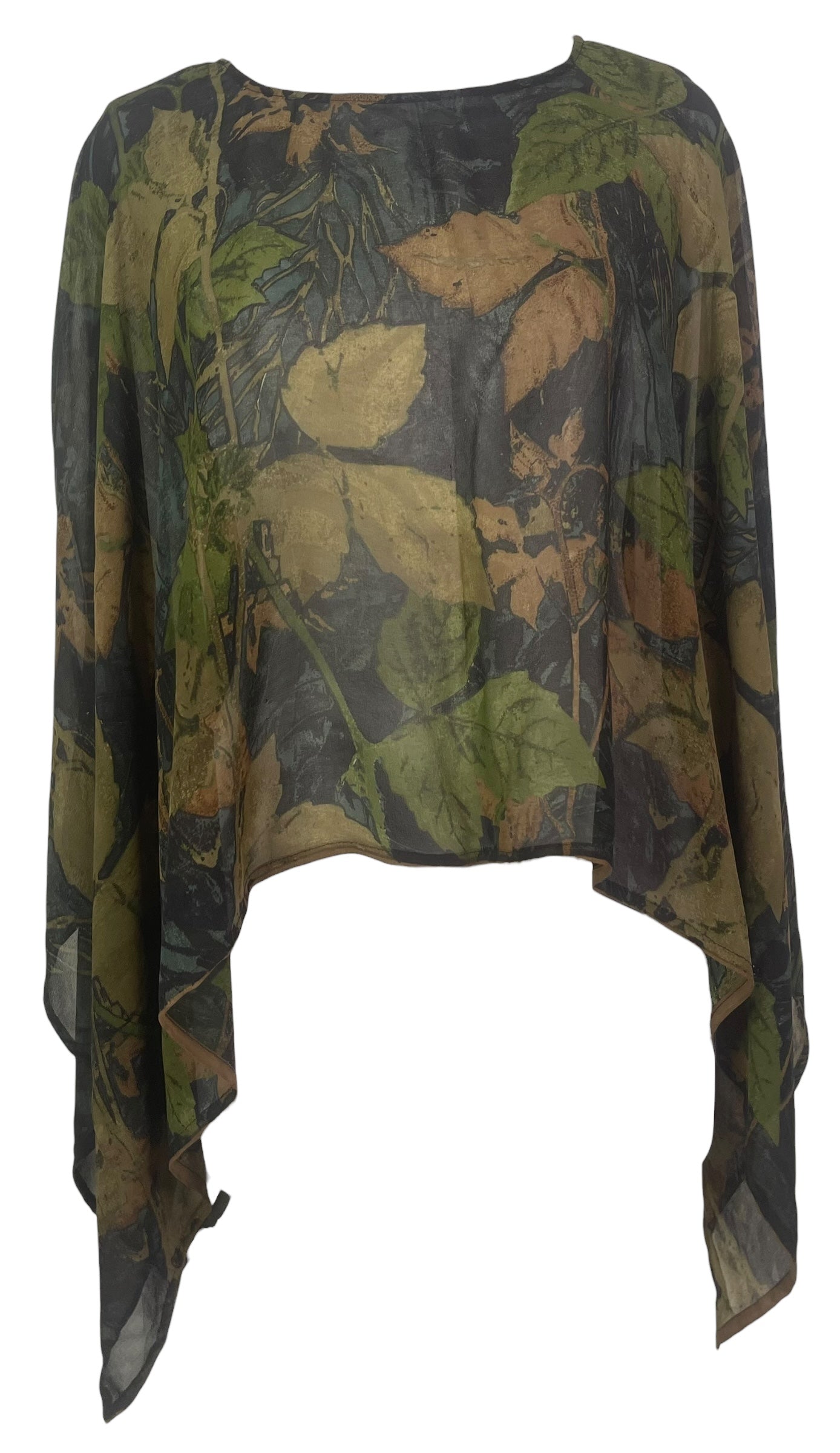 PREVIEW PRG8340 Sheer Avatar Pure Silk Capelet Poncho by FEBRUARY2026 – Handmade ethical Poncho from sariKNOTsari using upcycled silk. Designed in Canada for travel and slow fashion, loved from Toronto to LA to Sydney.