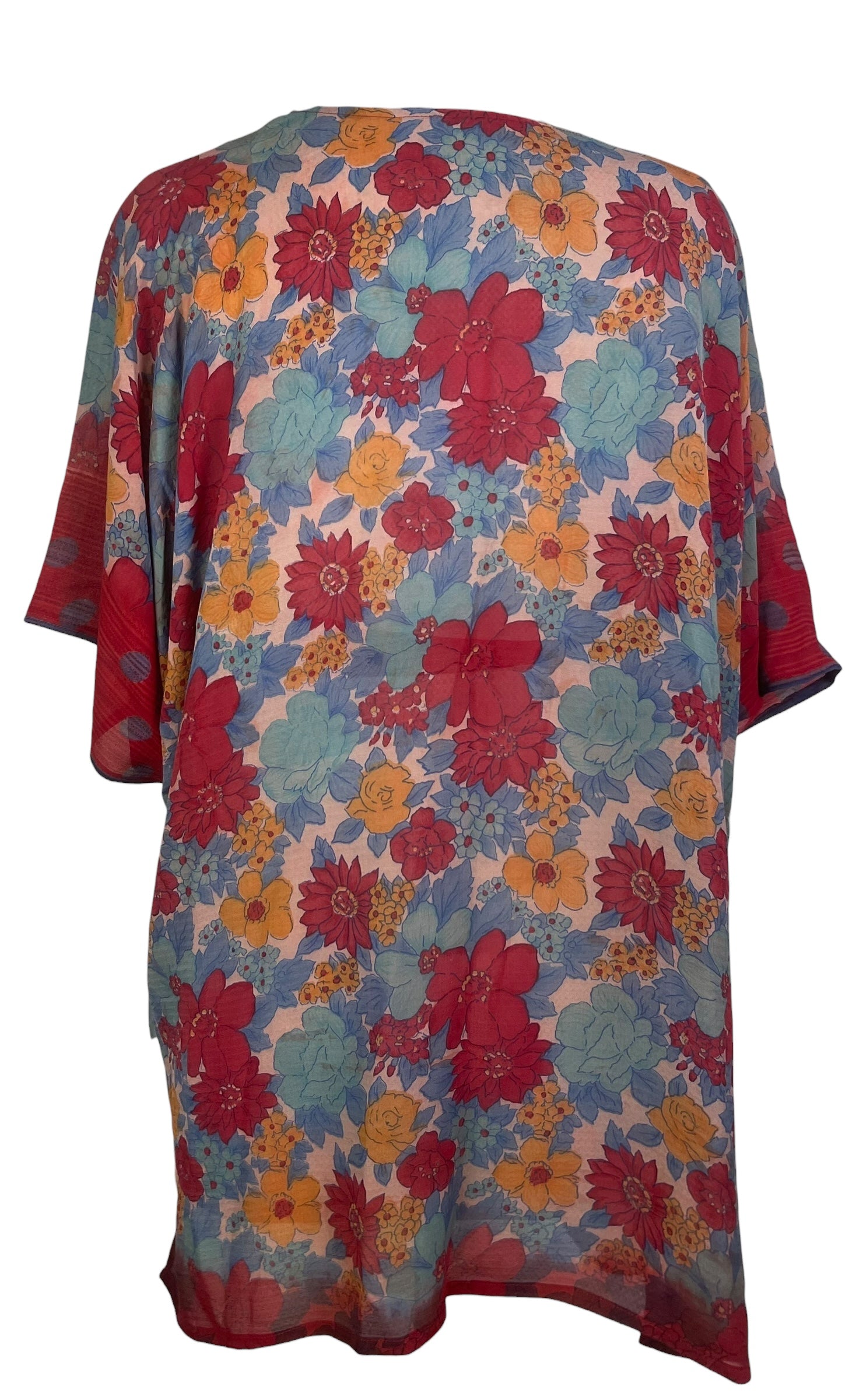 PRG8533 Sheer Wabi Sabi Pure Silk Kimono-Sleeved Jacket with Belt