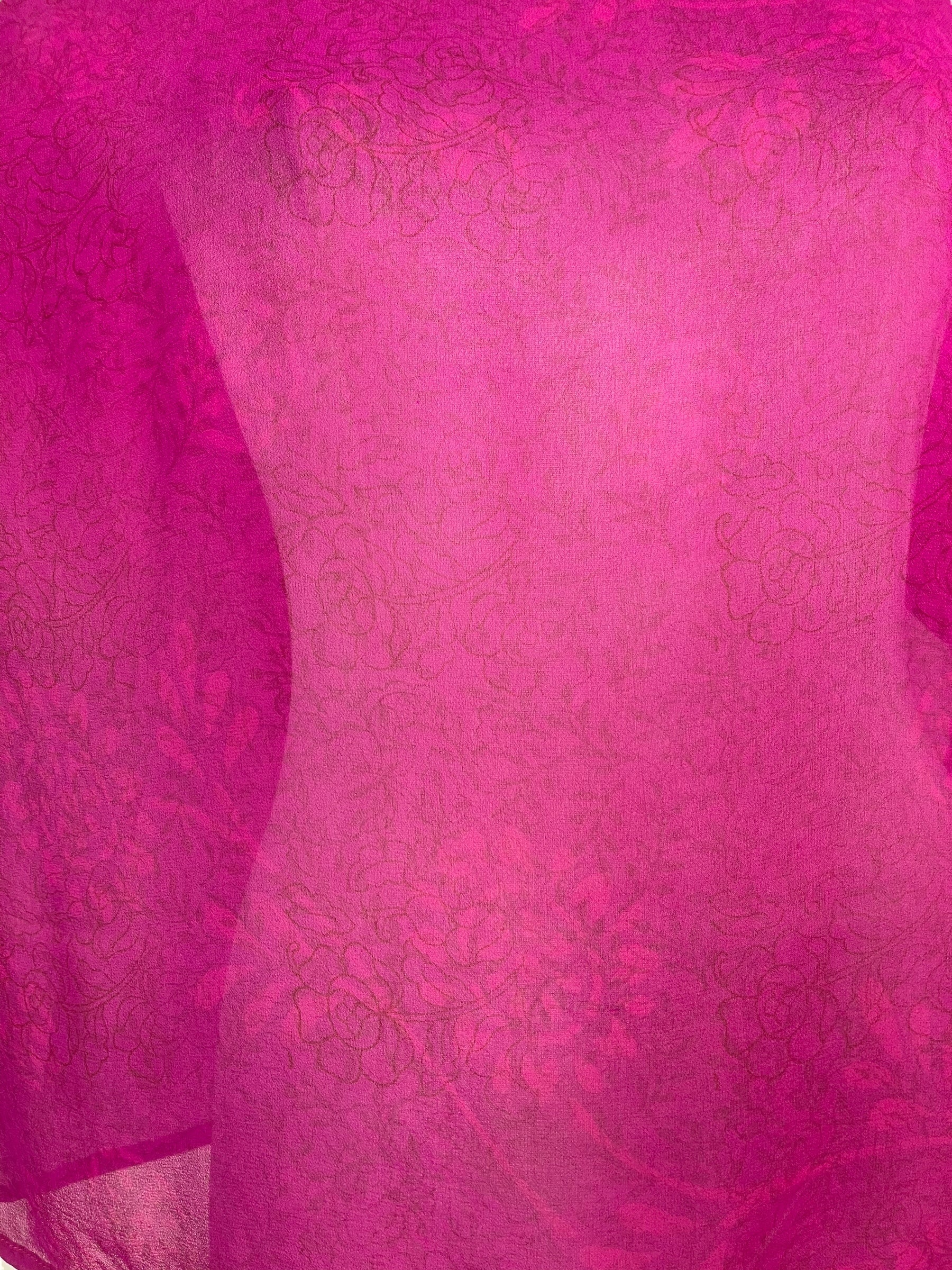 PRG8058 Sheer Avatar Pure Silk Side Slit Top