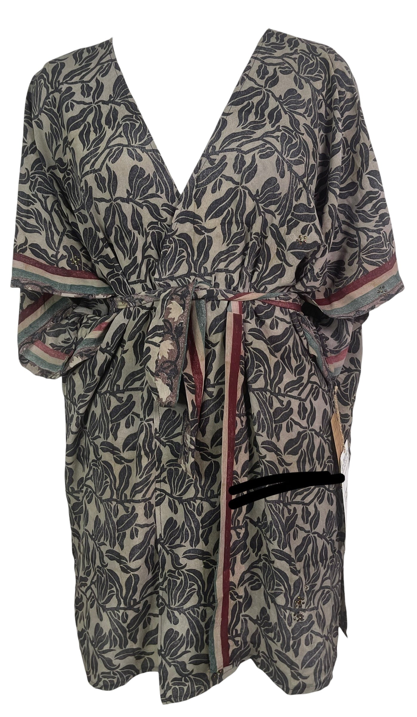 PRC8506 Wabi Sabi Pure Silk Kimono-Sleeved Jacket with Belt