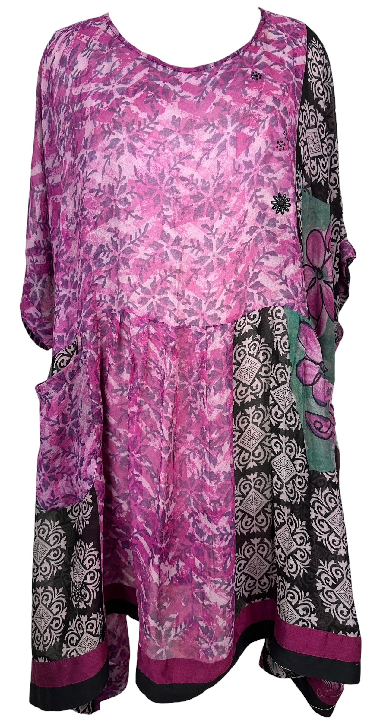 PRG8425 Sheer Avatar Pure Silk Boxy Babydoll Dress