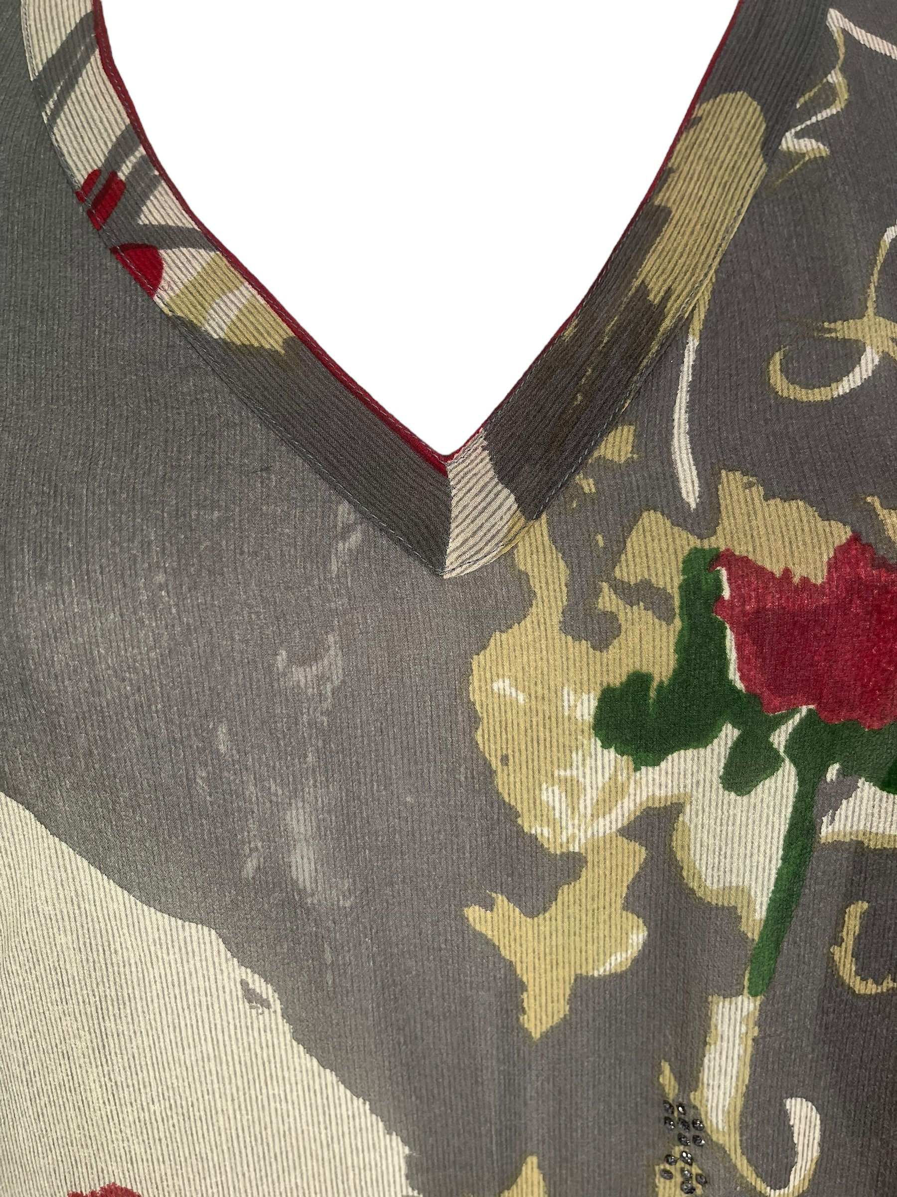 PRG8046 Sheer Avatar Pure Silk Short Kaftan Tunic with Slits