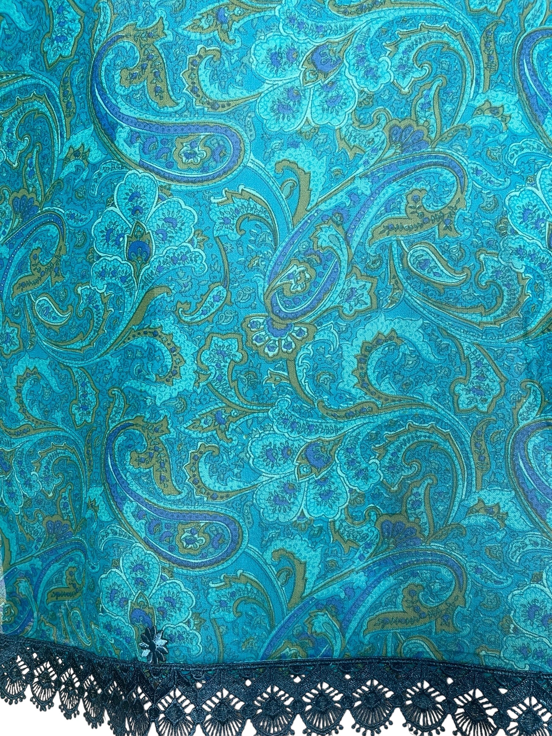 PRG8138 Sheer Avatar Pure Silk Side Slit Top