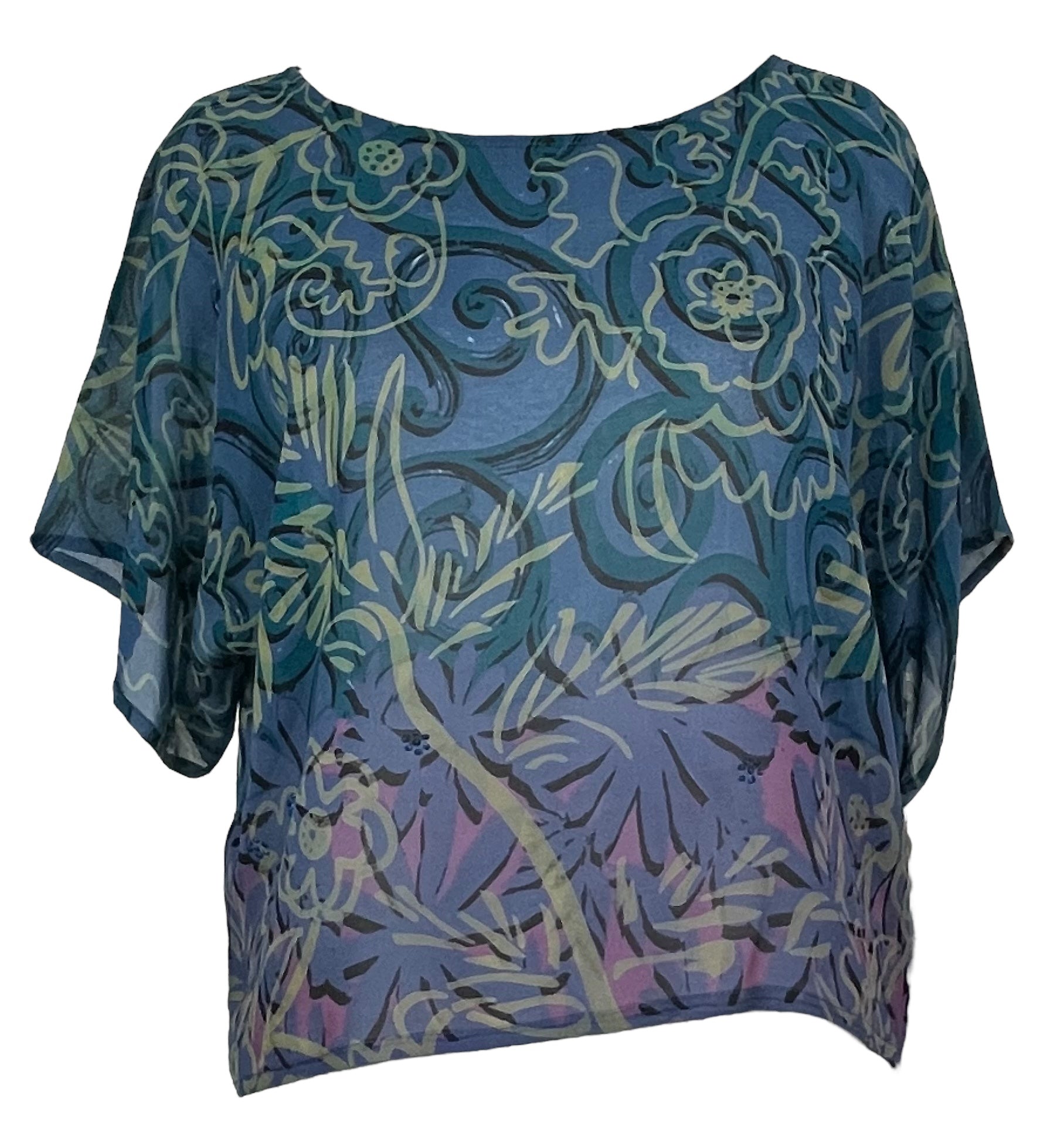 PRG4912 Sheer Avatar Pure Silk Boxy Top