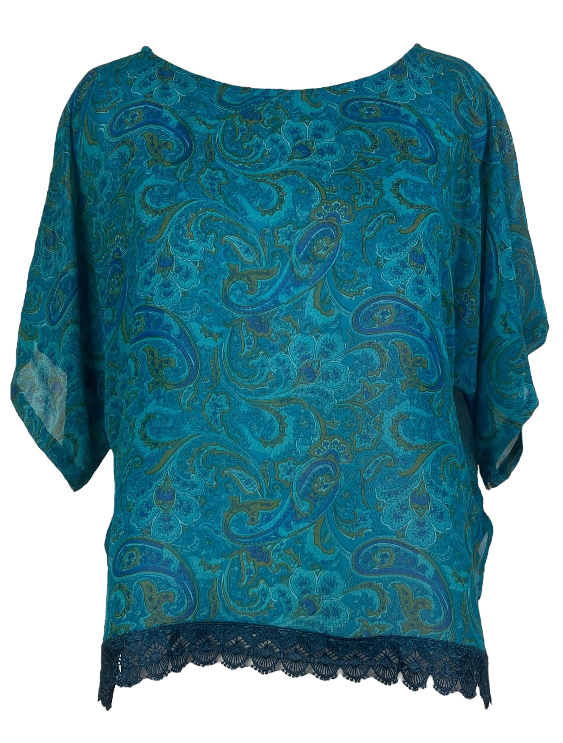 PRG8138 Sheer Avatar Pure Silk Side Slit Top