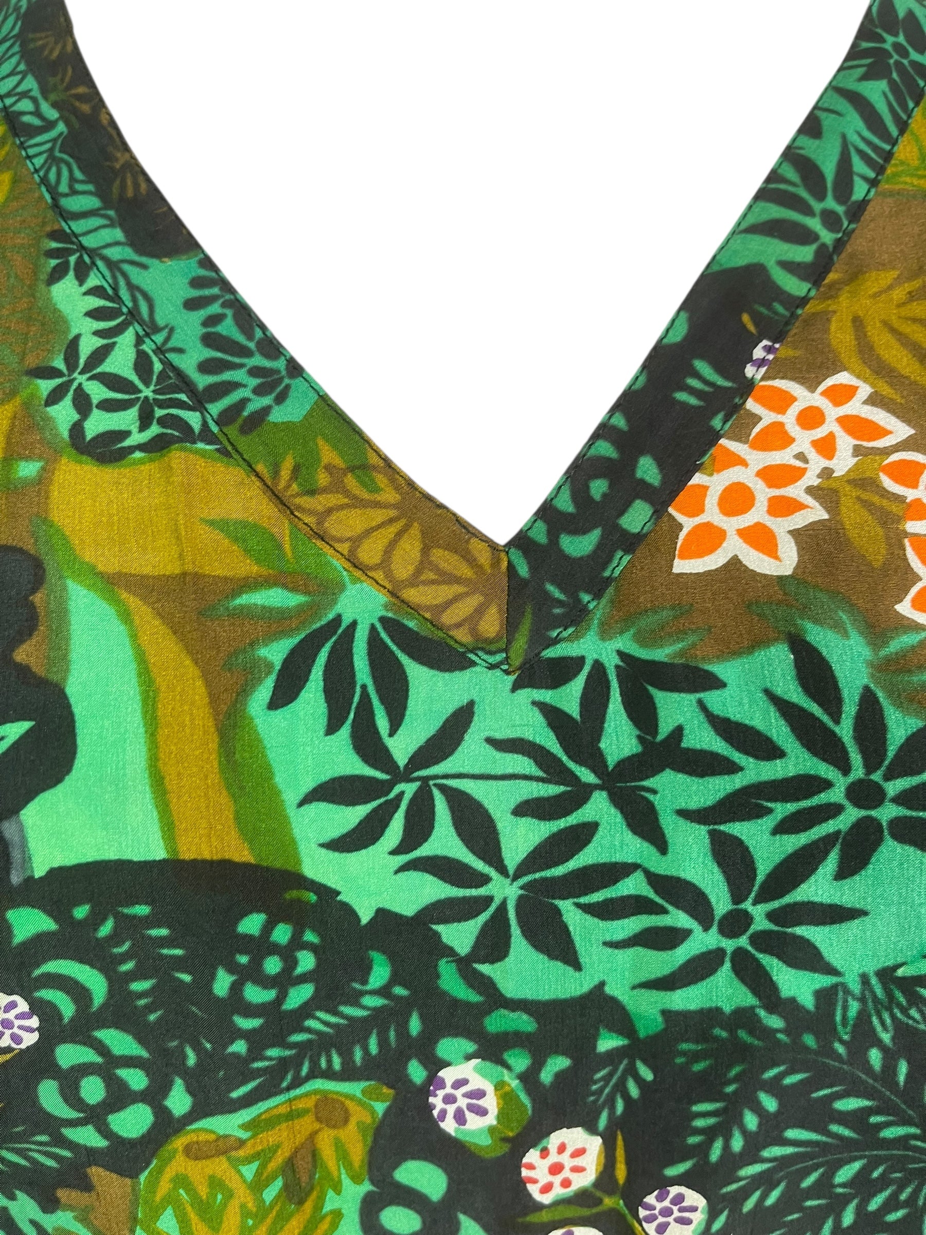 PRC8592 Avatar Pure Silk Short Kaftan Tunic with Slits