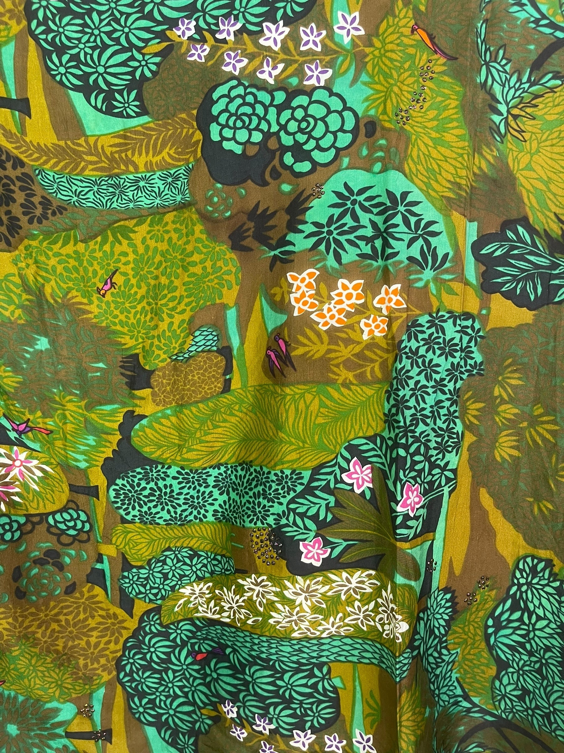 PRC8592 Avatar Pure Silk Short Kaftan Tunic with Slits