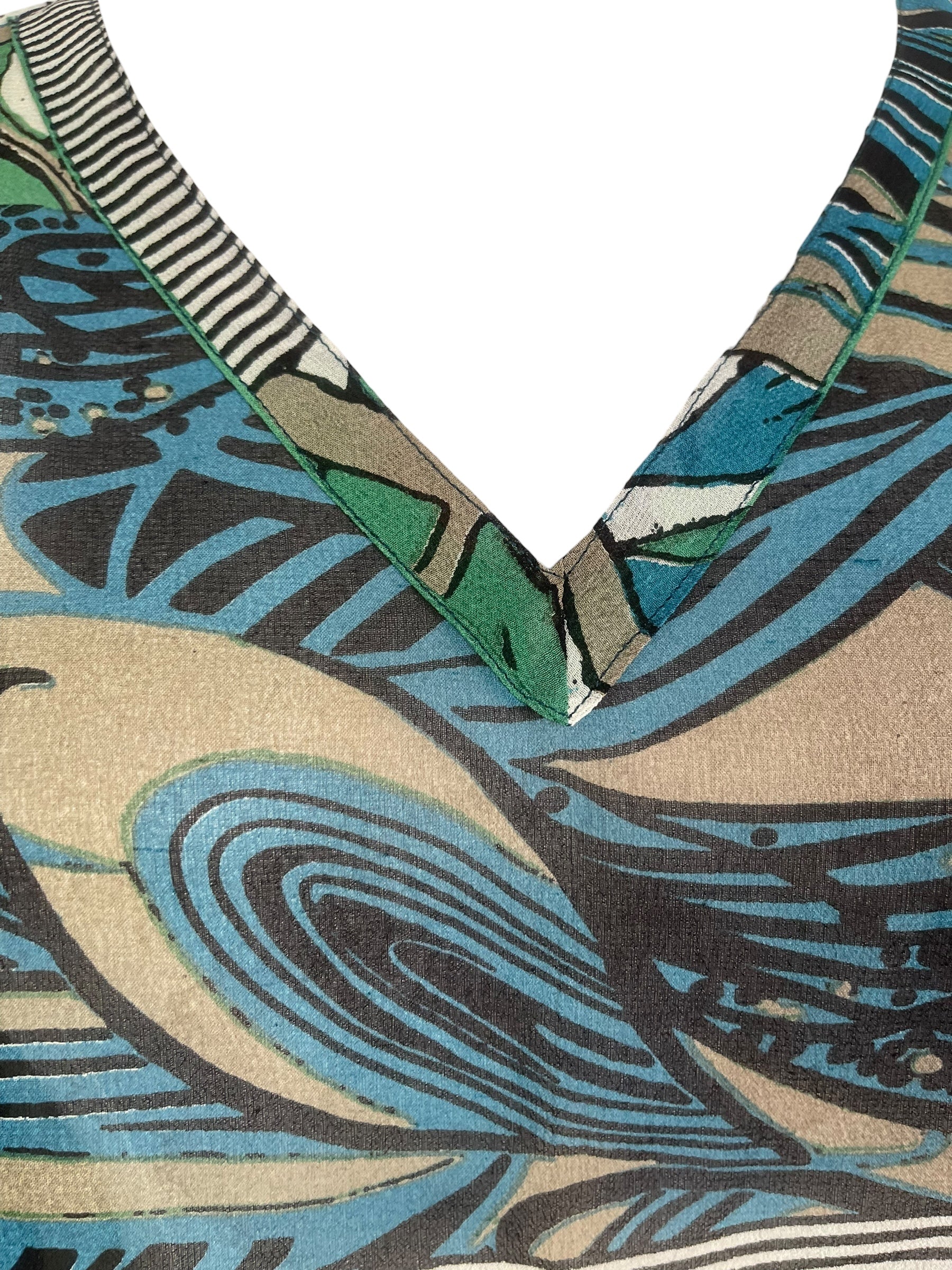 PREVIEW PRG8431 Sheer  Avatar Pure Silk Short Kaftan Tunic with Slits by FEBRUARY2026 – Handmade ethical Short Kaftan from sariKNOTsari using upcycled silk. Designed in Canada for travel and slow fashion, loved from Toronto to LA to Sydney.