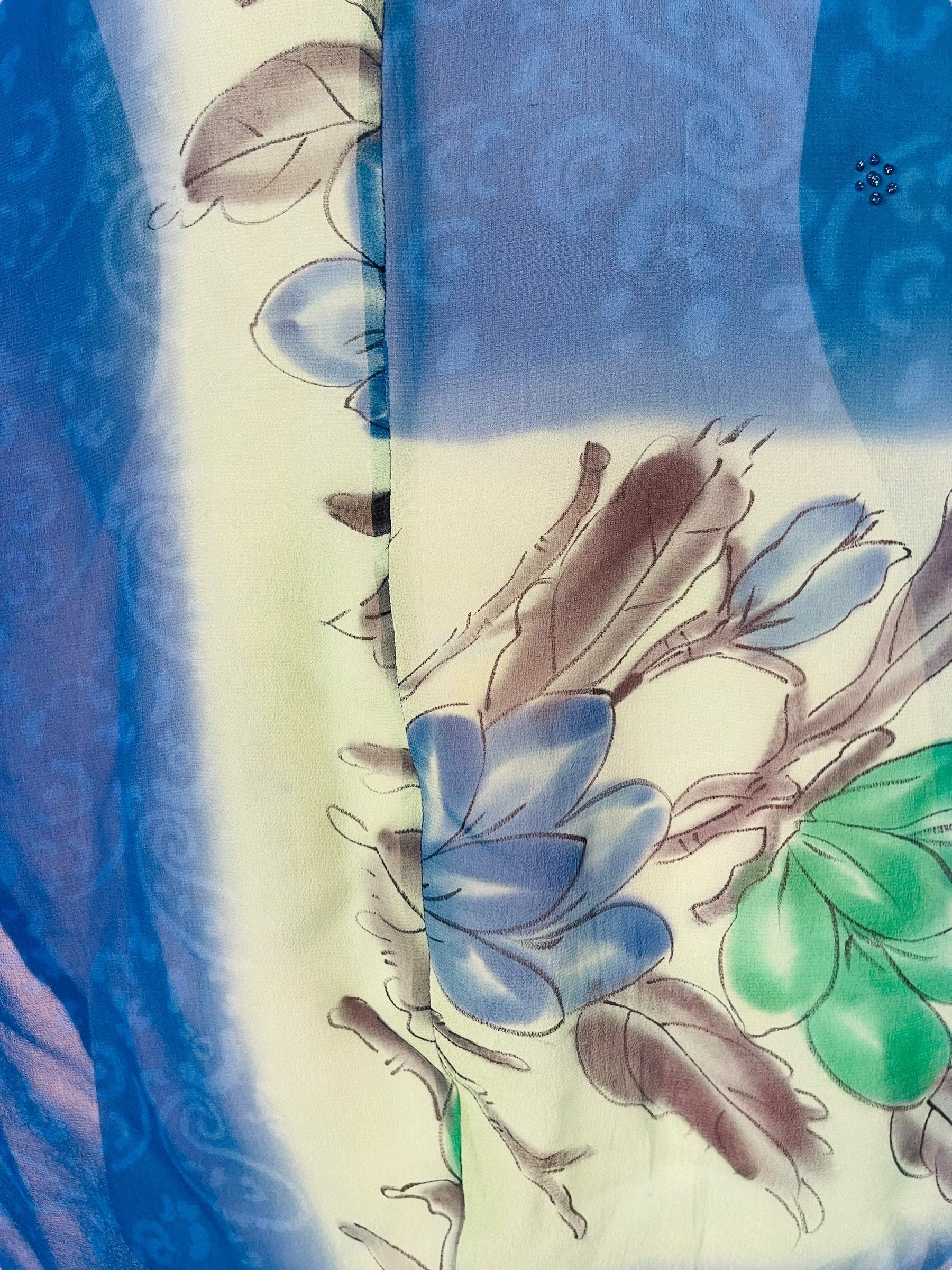 PRG7578 Sheer Avatar Pure Silk Waterfall Top