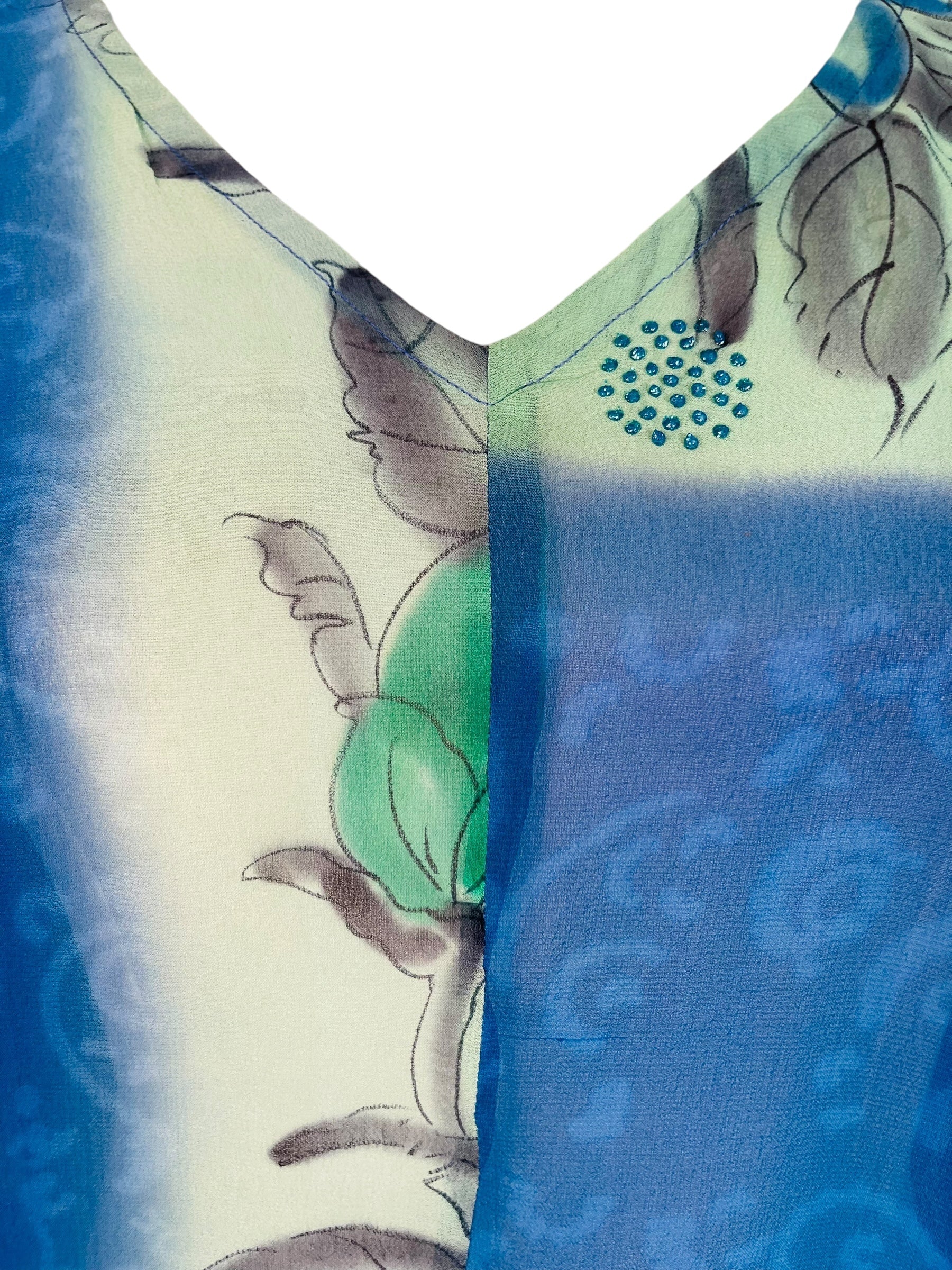 PRG7578 Sheer Avatar Pure Silk Waterfall Top