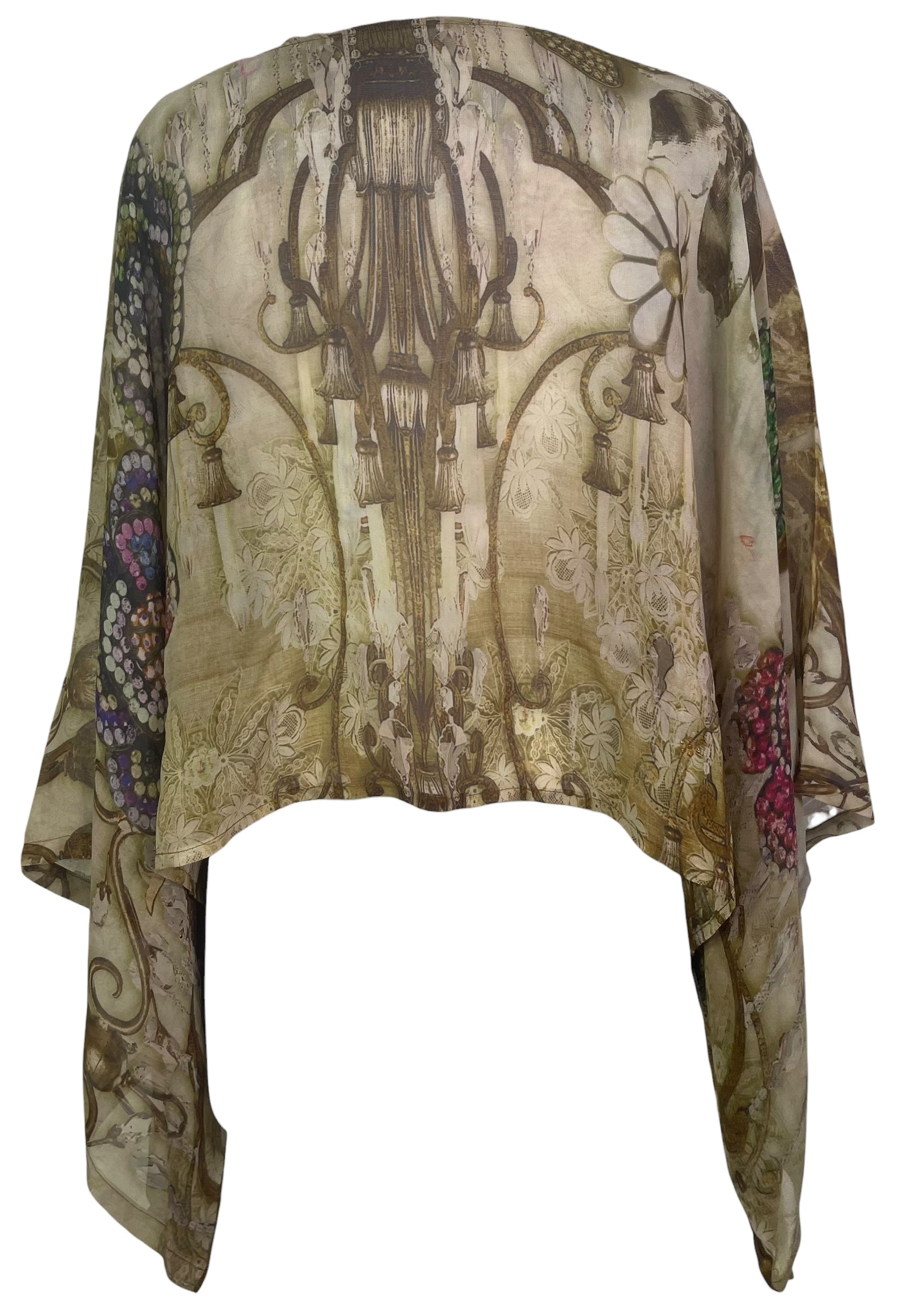 PREVIEW PRG8621  Sheer Wabi Sabi Pure Silk Kimono-Sleeved Top