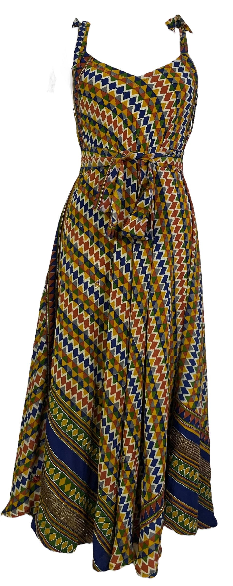 SOLD  REVOLUTIONHER PRC7251 Avatar Pure Silk Maxi Dress with Belt by sariKNOTsari – Handmade ethical Maxi Dress from sariKNOTsari using upcycled silk. Designed in Canada for travel and slow fashion, loved from Toronto to LA to Sydney.