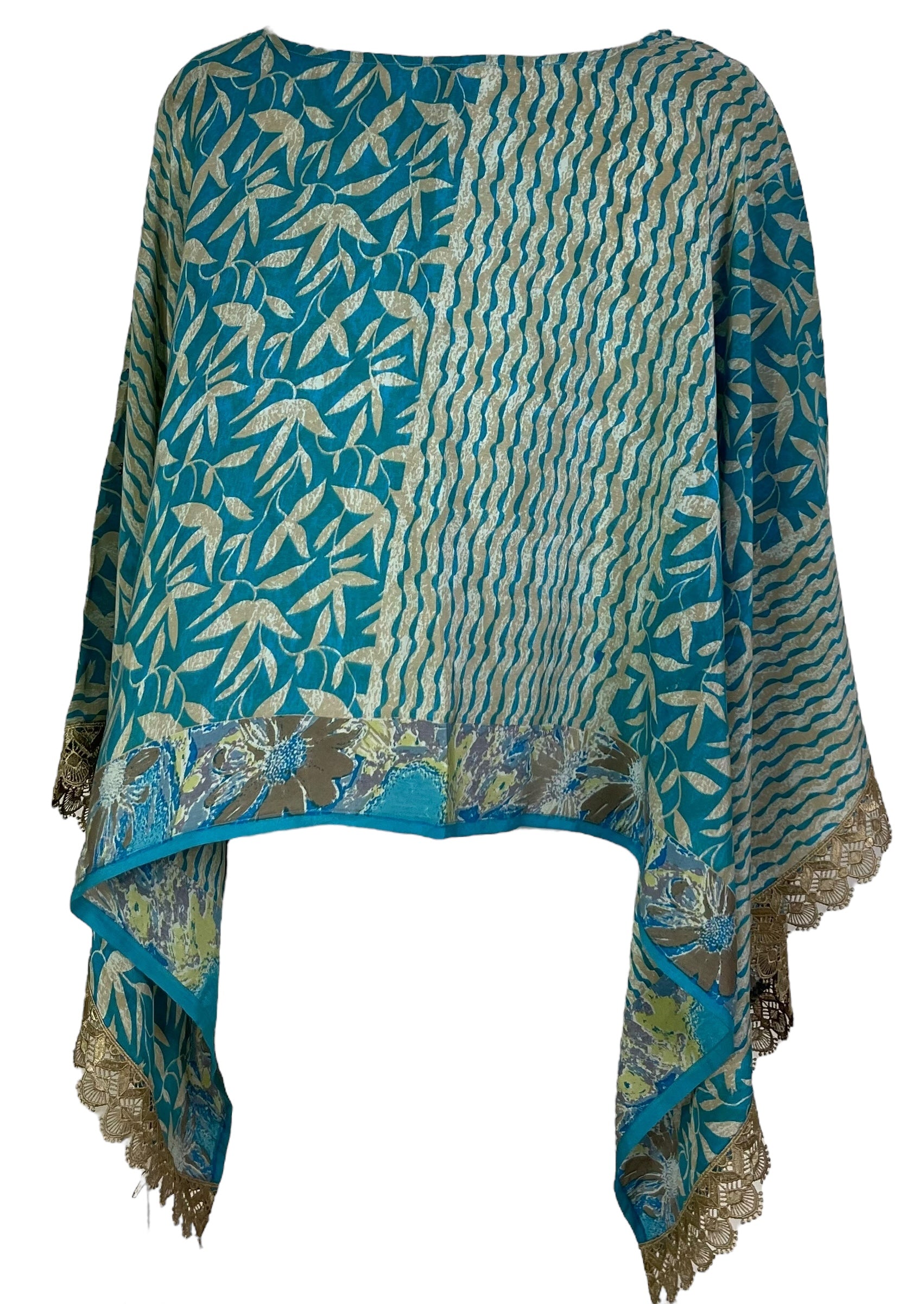 PRC6988 Wabi Sabi Pure Silk Capelet Poncho