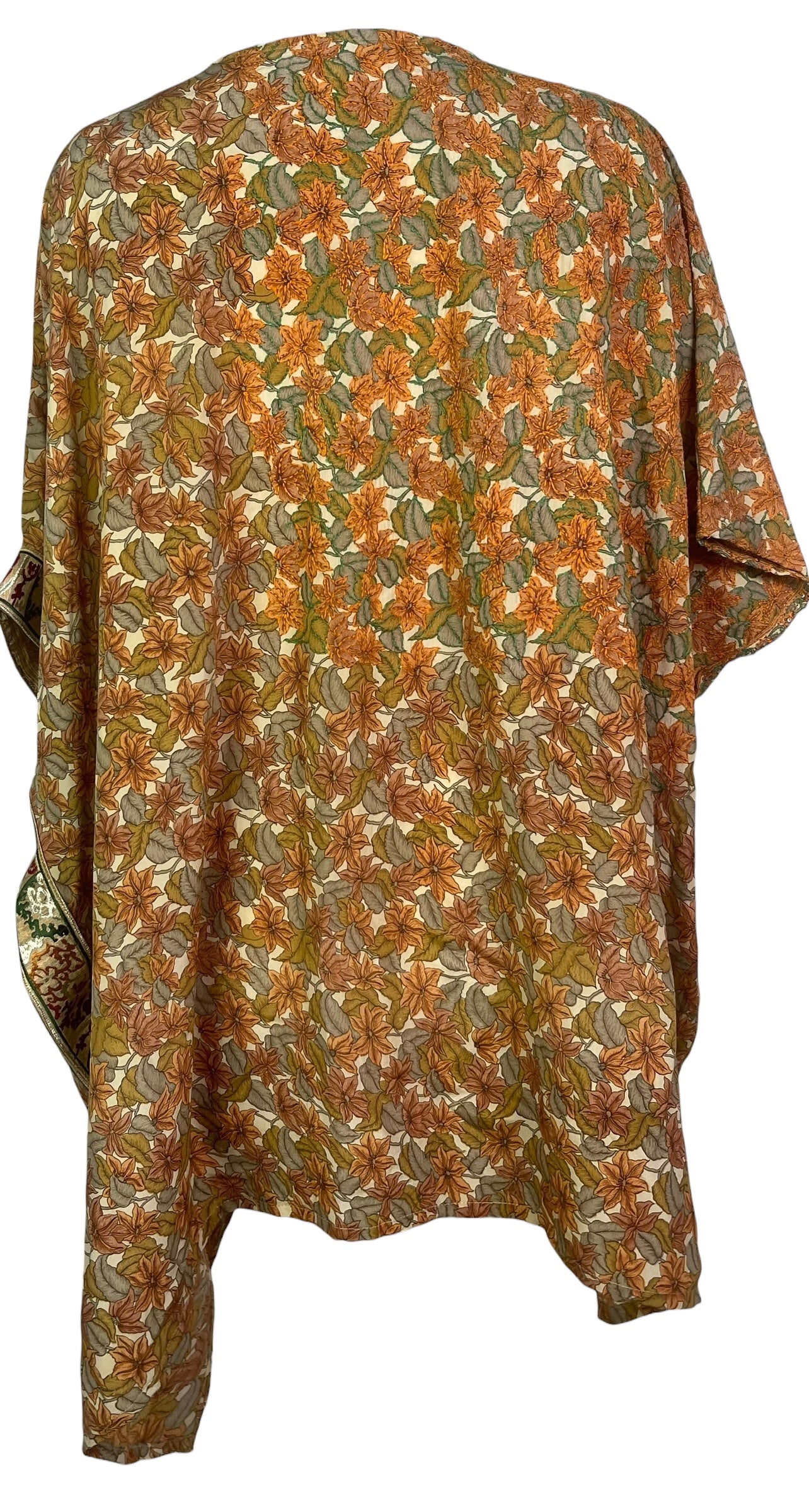 PREVIEW PRC7472 Avatar Pure Silk Short Kaftan Tunic with Slits by FEBRUARY2026 – Handmade ethical Short Kaftan from sariKNOTsari using upcycled silk. Designed in Canada for travel and slow fashion, loved from Toronto to LA to Sydney.