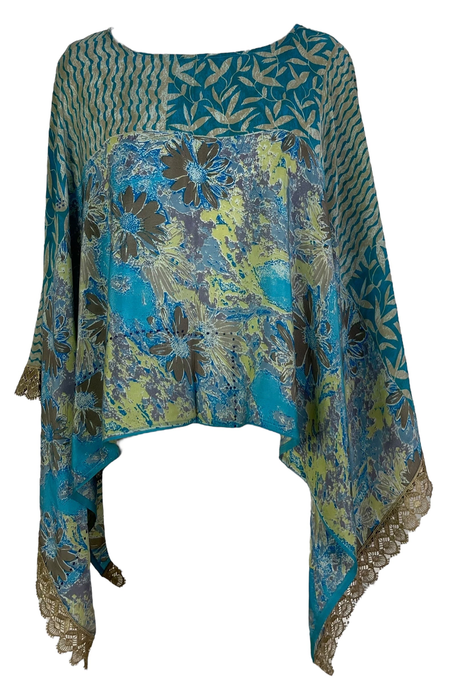 PRC6988 Wabi Sabi Pure Silk Capelet Poncho