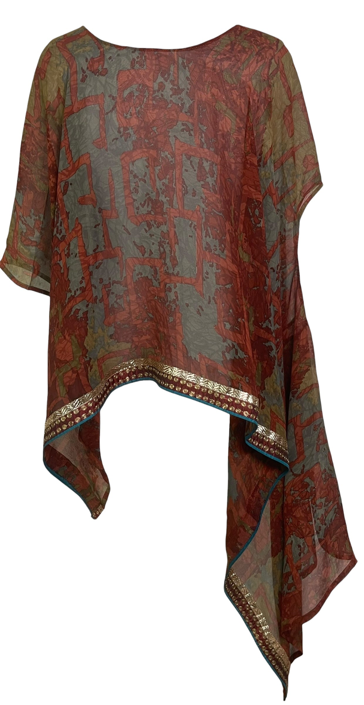 PREVIEW PRG8708 Sheer Avatar Pure Silk Versatile Vest by MARCH2026 – Handmade ethical Vest from sariKNOTsari using upcycled silk. Designed in Canada for travel and slow fashion, loved from Toronto to LA to Sydney. Featuring Zsiska, Bryn Walker and Artisan Leather coats by Rejean Pepin, Pepin designs