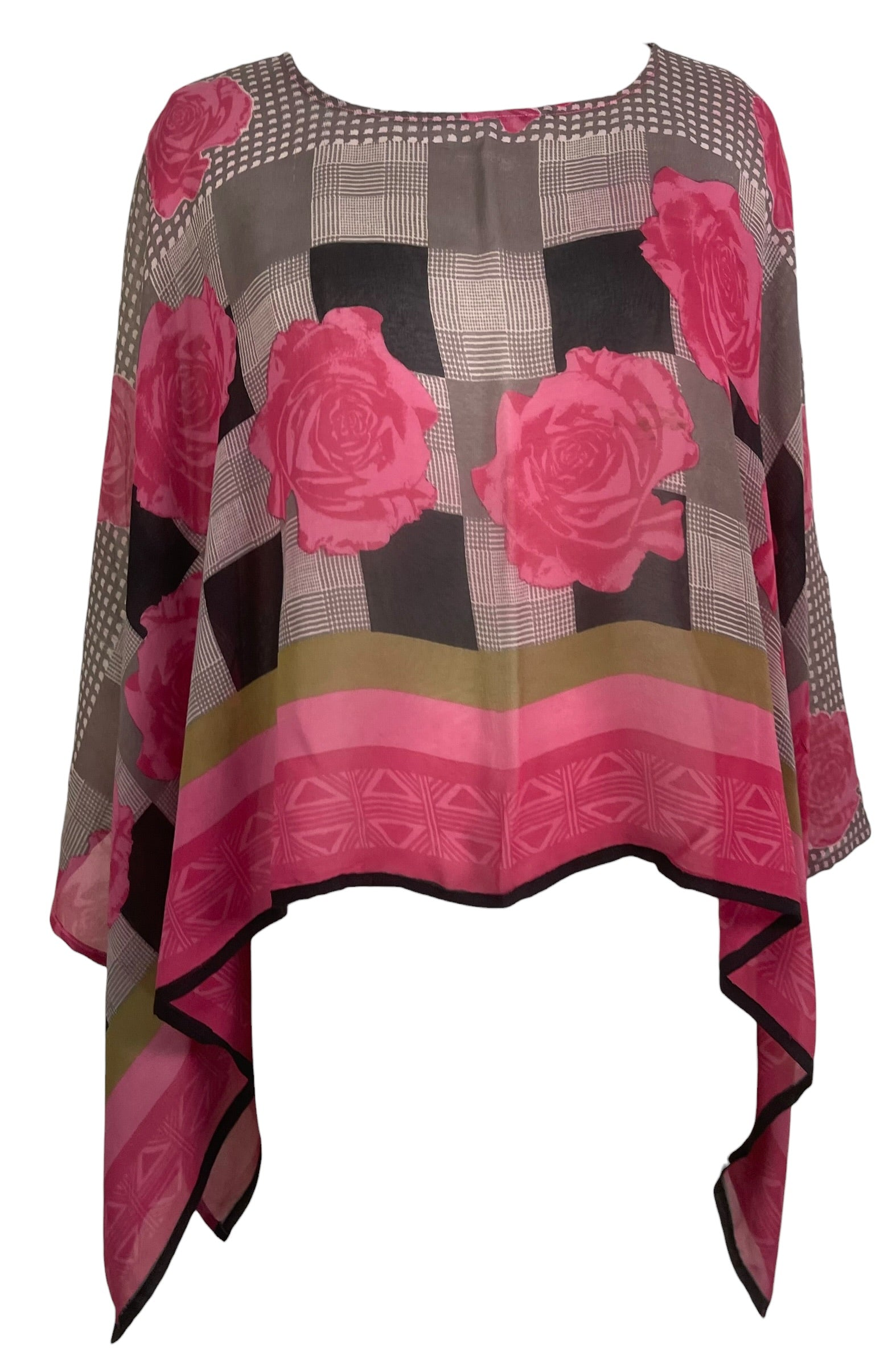 PRG8858 Sheer Pure Silk Wabi Sabi Capelet Poncho