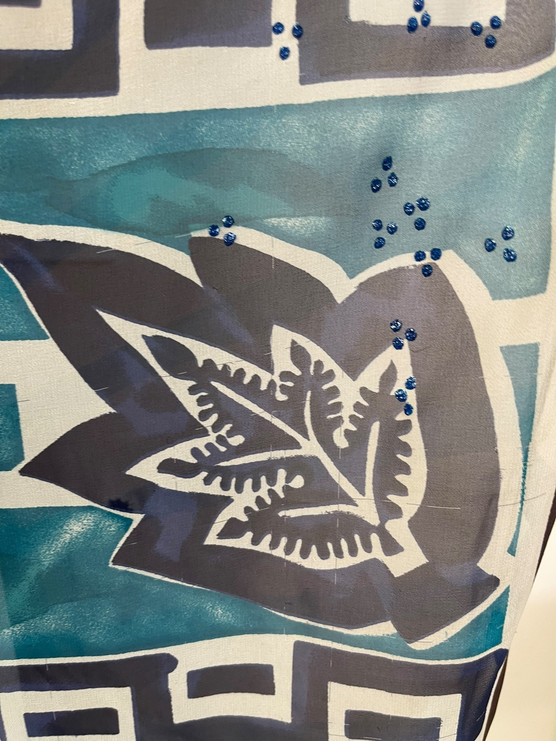 PRG7182 Sheer Wabi Sabi Pure Silk Short Kaftan Tunic without Slits