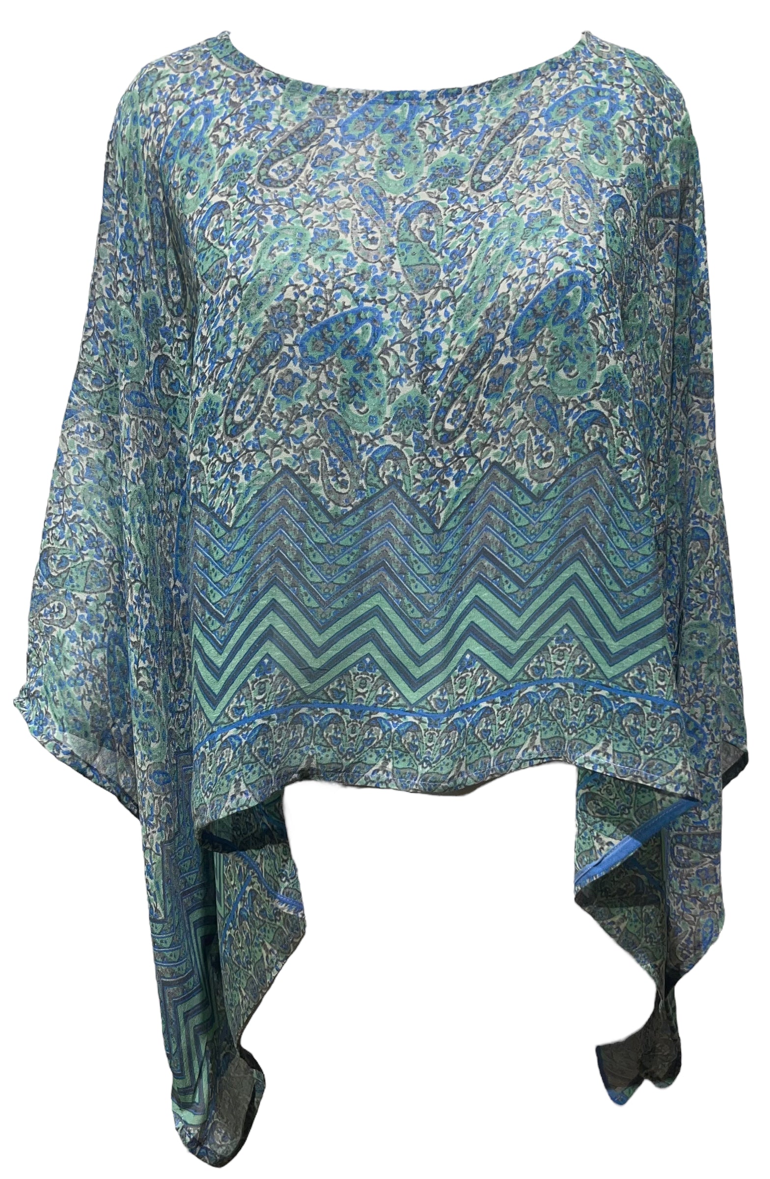 PRG4736 Sheer Wabi Sabi Pure Silk Capelet Poncho