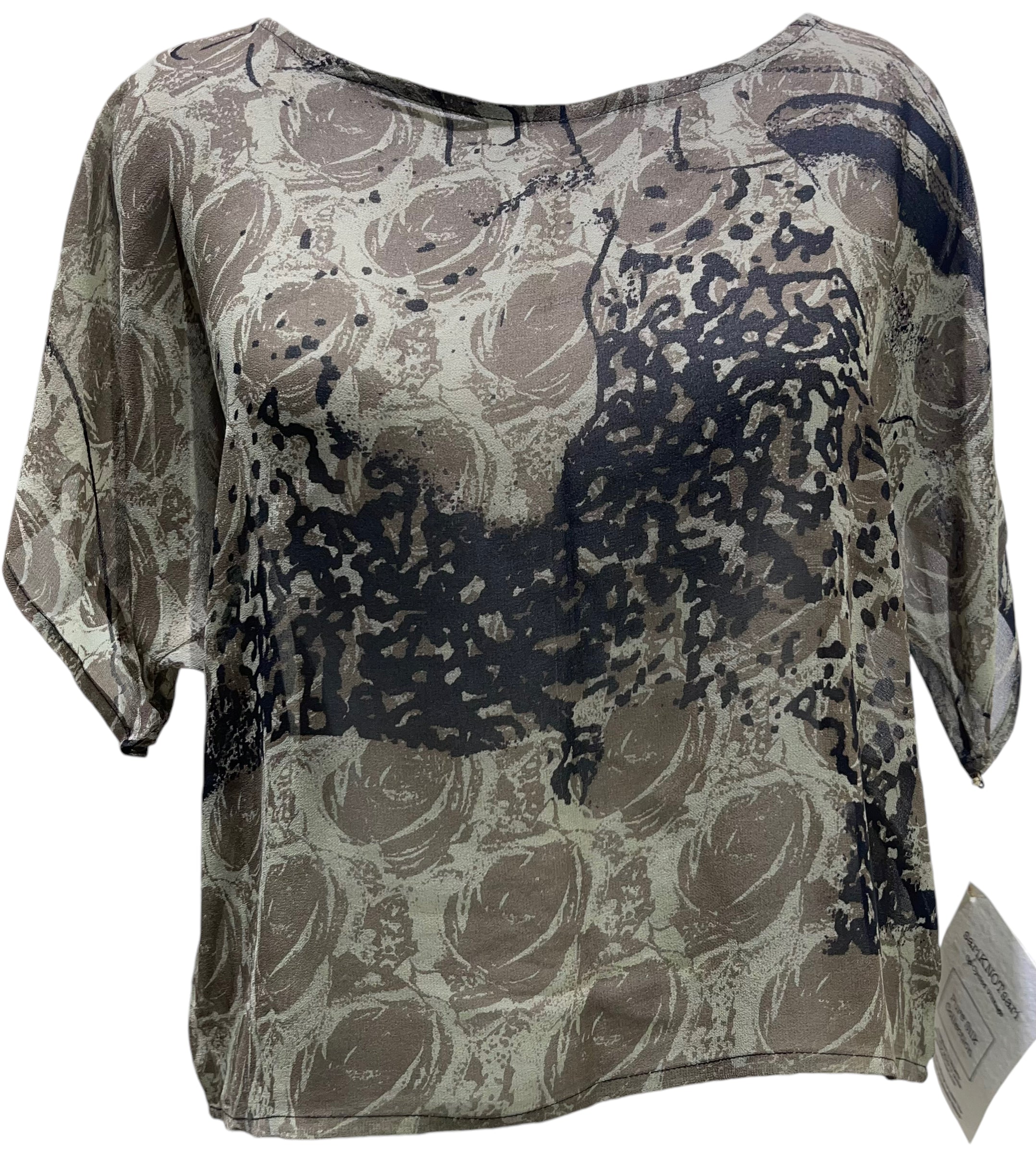 PRG5082 Sheer  Avatar Pure Silk Boxy Top